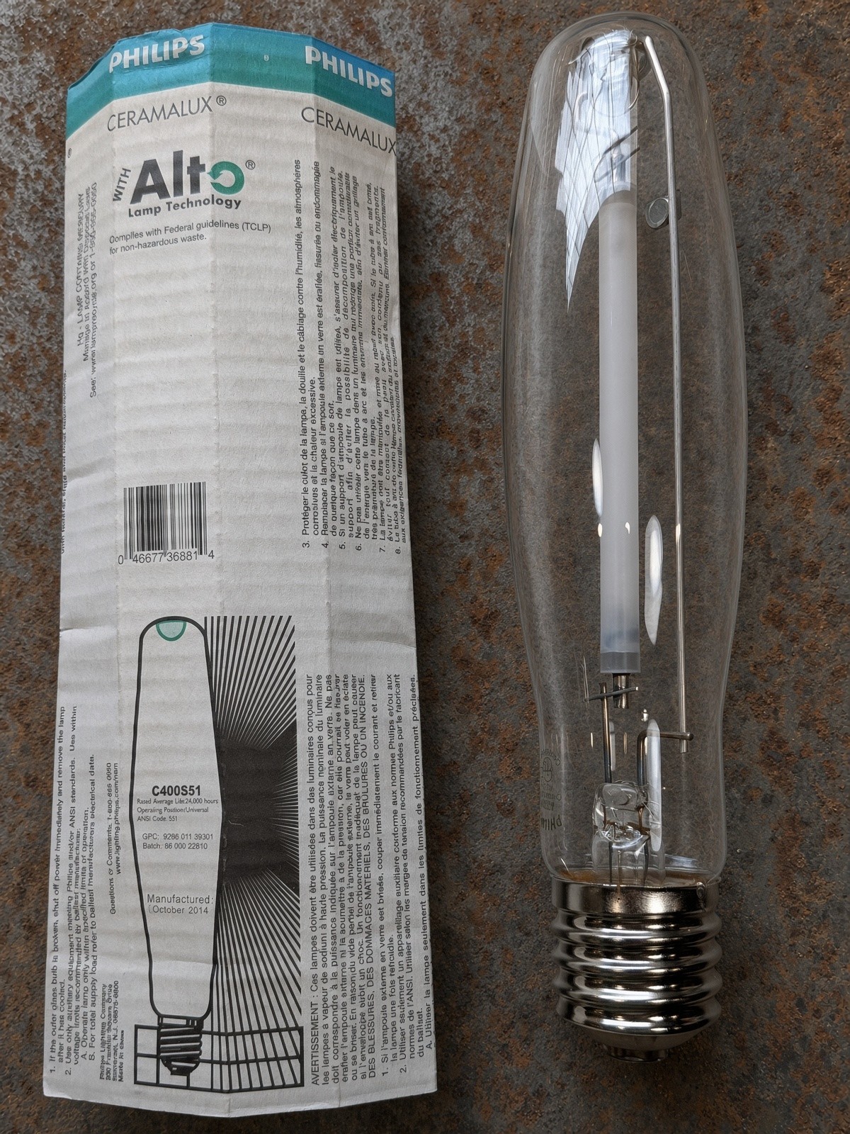 Philips C400S51 ALTO 400W HPS Ceramalux ED18 Mogul Clear Lot of 12 NOS
