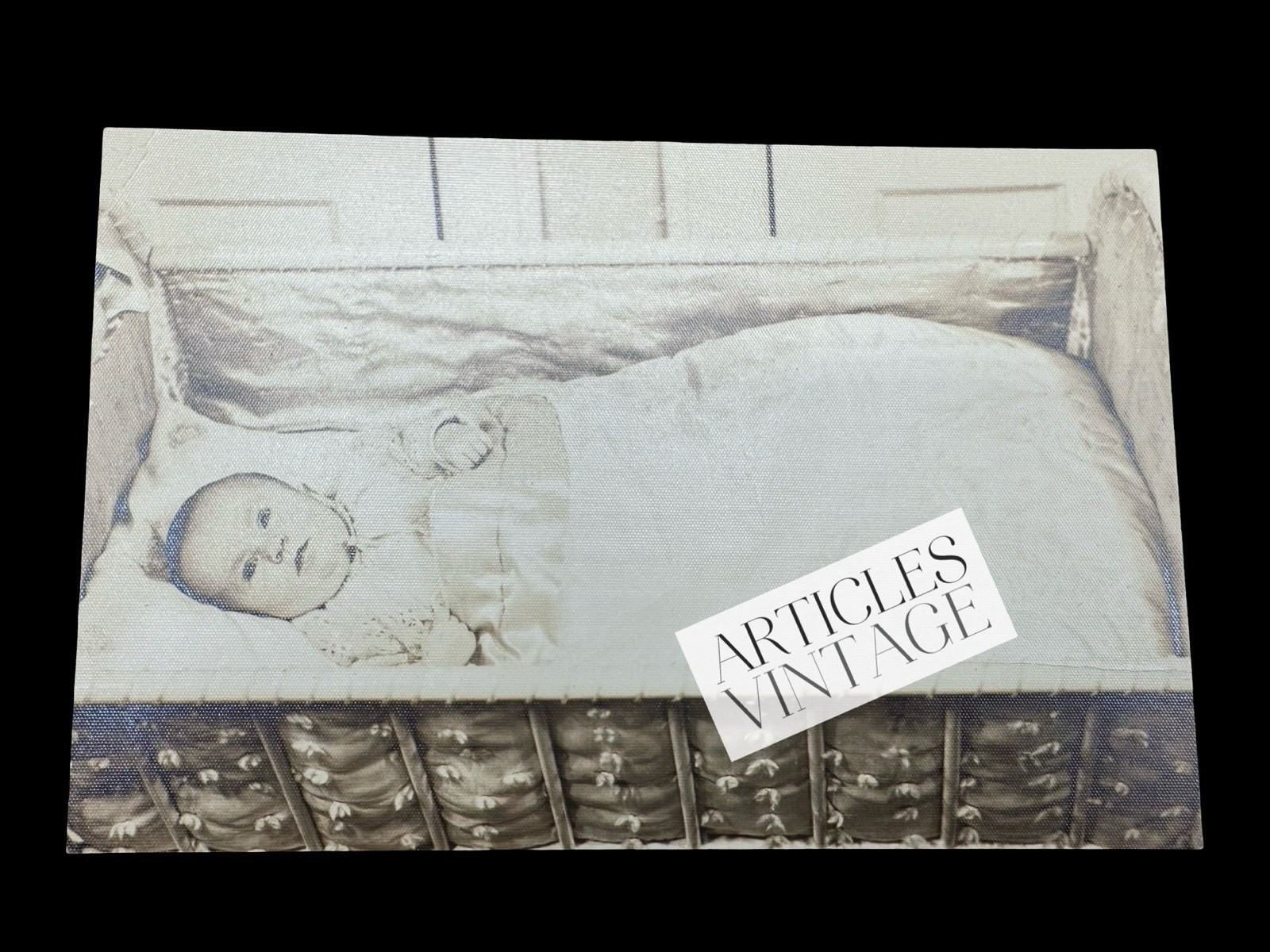 Antique Baby Photo Park Ridge Illinois Crib Langlois Infant Portrait Americana Antique Baby Photo Park Ridge Illinois Crib Langlois Infant Portrait Americana