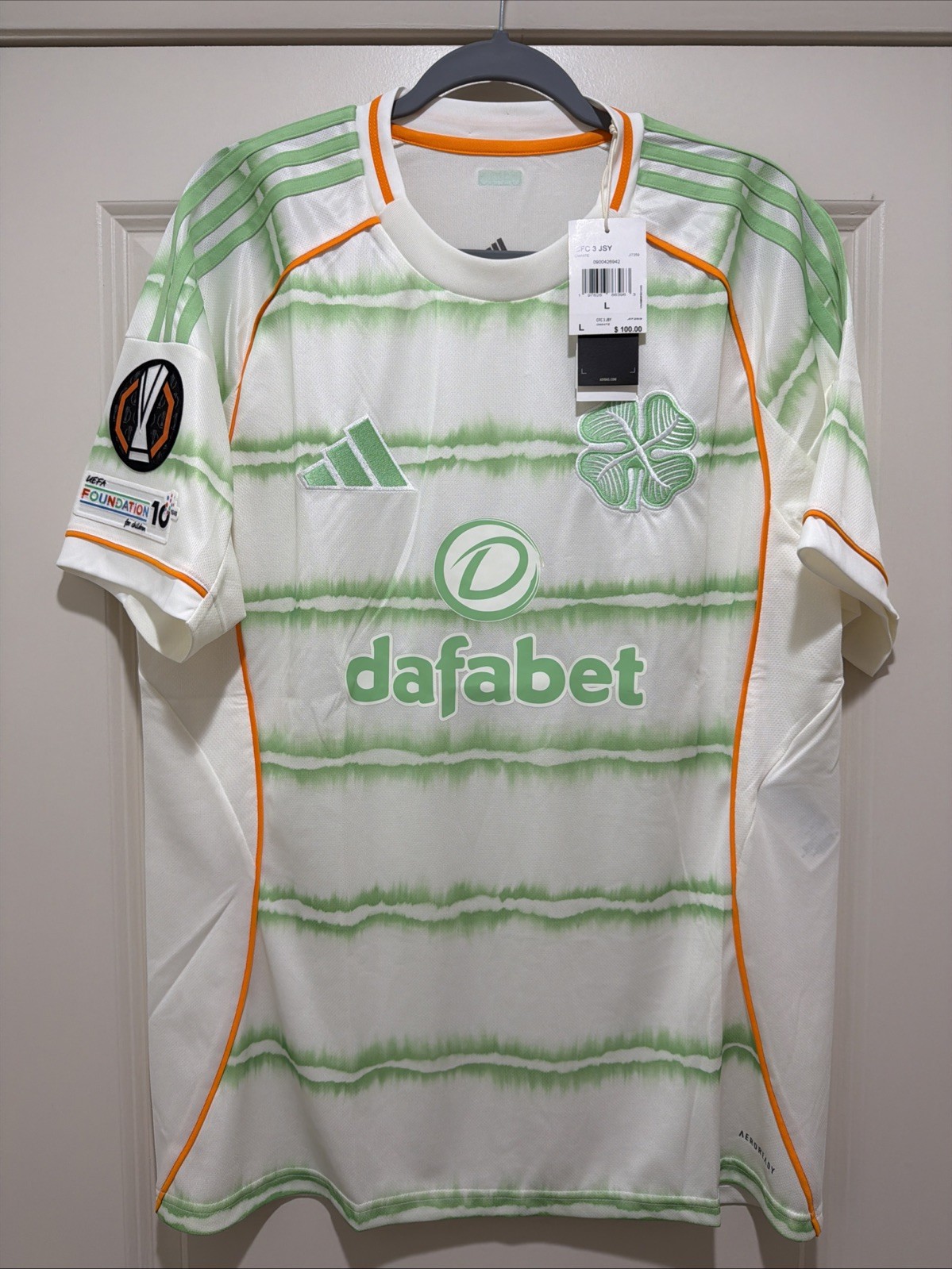 Adidas Celtic Mens LARGE Third UEL Fan Jersey