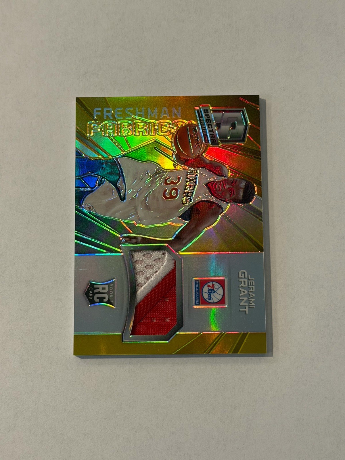 2014-15 PANINI SPECTRA FRESHAM FABRICS GOLD PATCH ROOKIE JERAMI GRANT RC /10