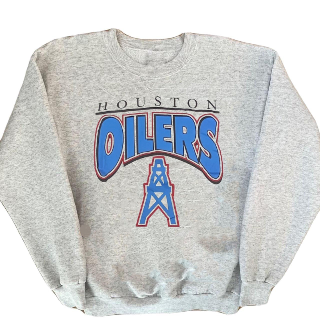 NFL Houston Oilers classic football ash crewneck sweatshirt QT5116