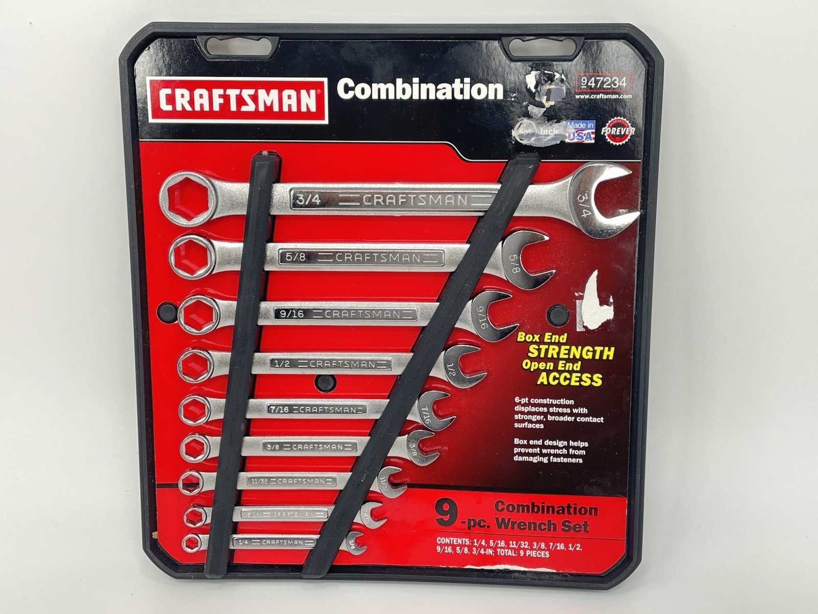Craftsman 6 Point SAE Combination 9pc Wrench Set 47234 USA NEW SEARS NOS