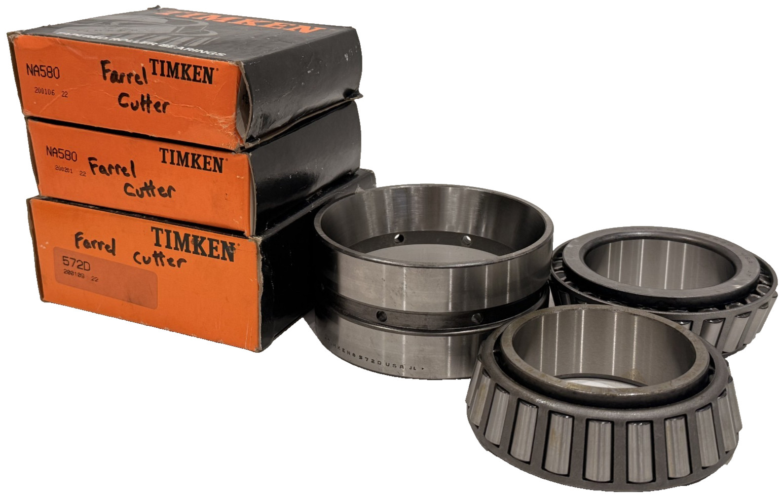 NEW TIMKEN 572D DOUBLE CUP TAPERED ROLLER BEARING WITH (2) NA580 CONES NEW TIMKEN 572D DOUBLE CUP TAPERED ROLLER BEARING WITH (2) NA580 CONES