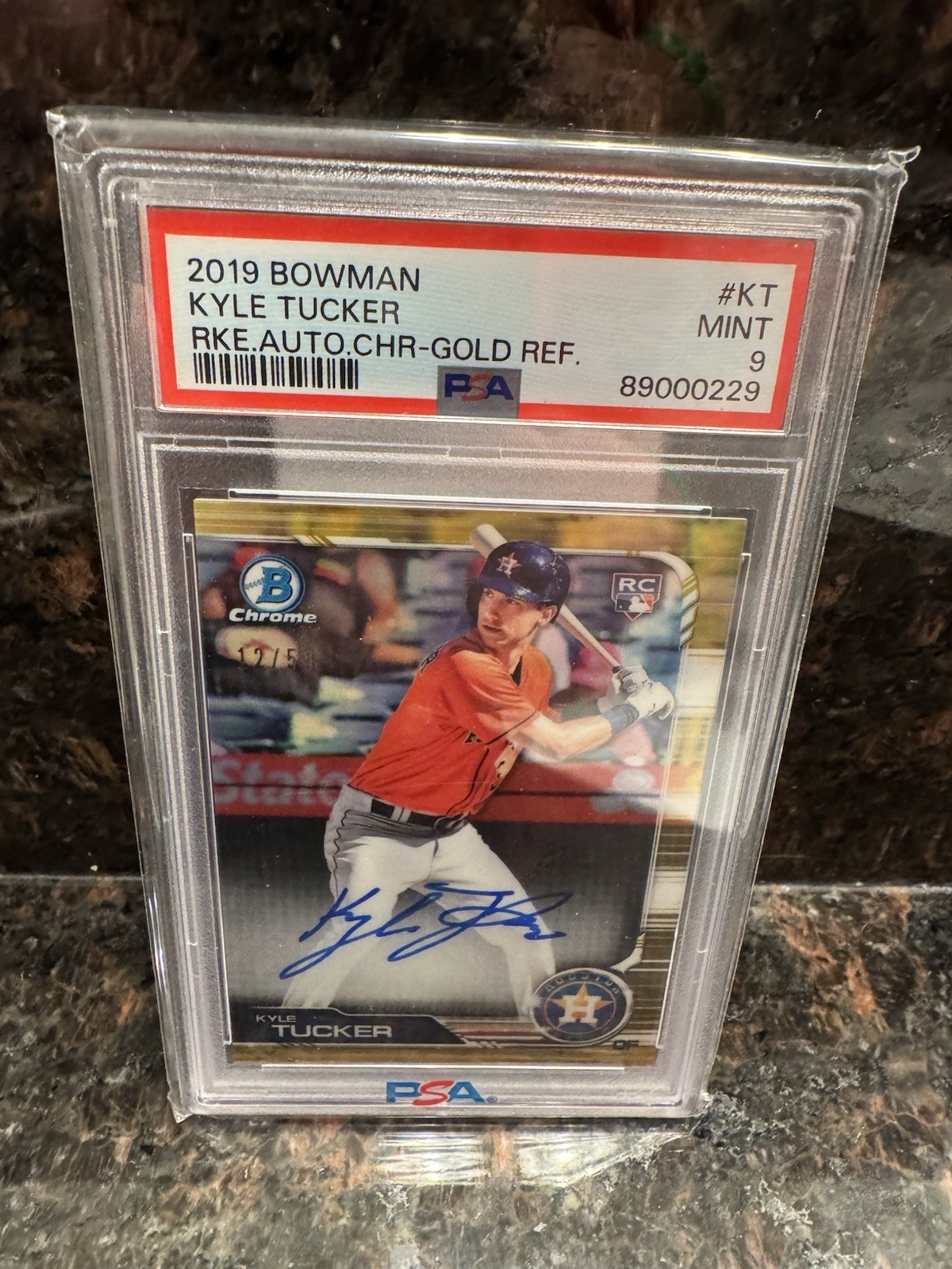 2019 Bowman Gold /50 Refrac Kyle Tucker Auto PSA 9