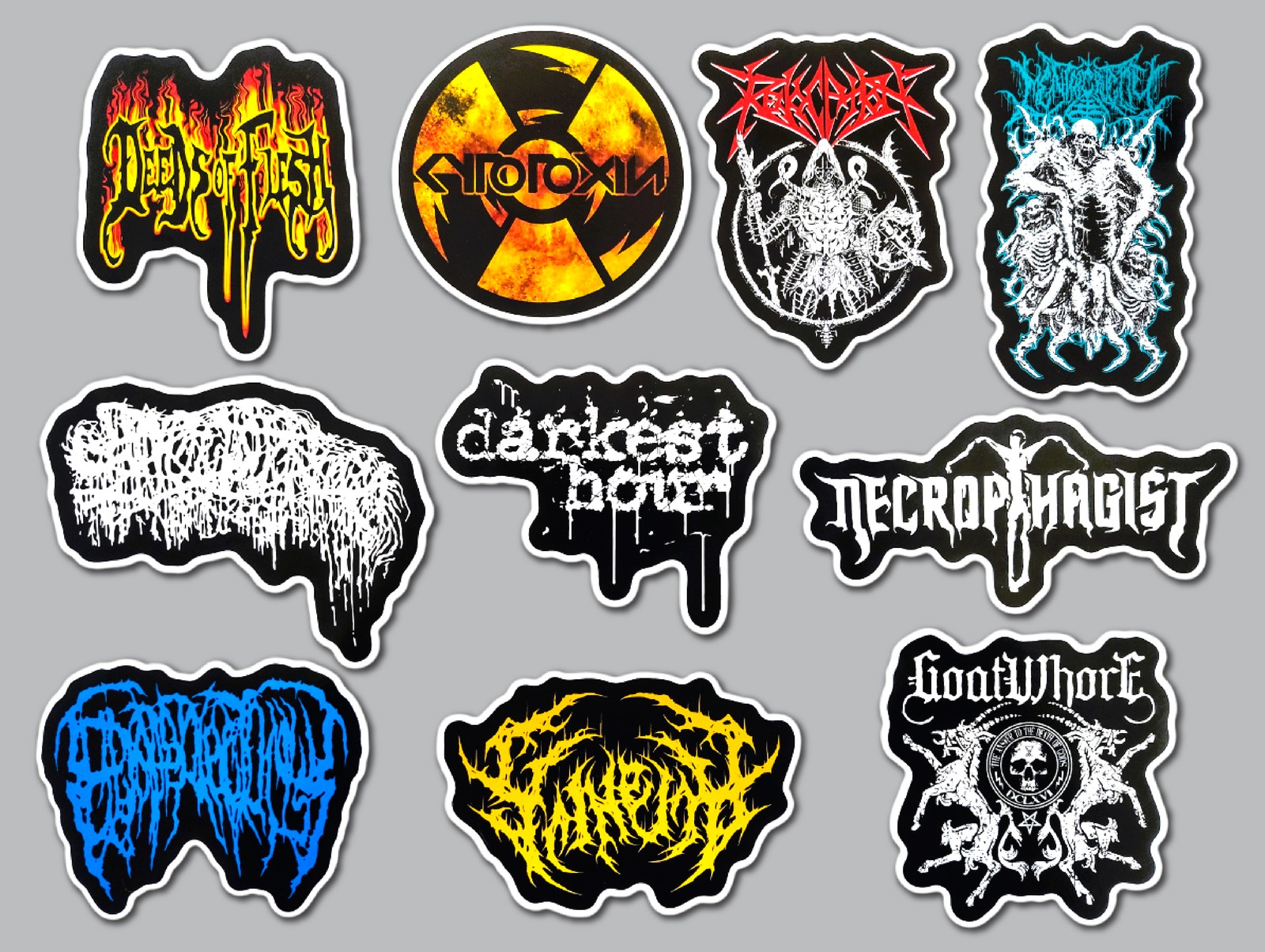 Death Metal Sticker Lot (10 Pack) SET 10 goat whore darkest hour slam black