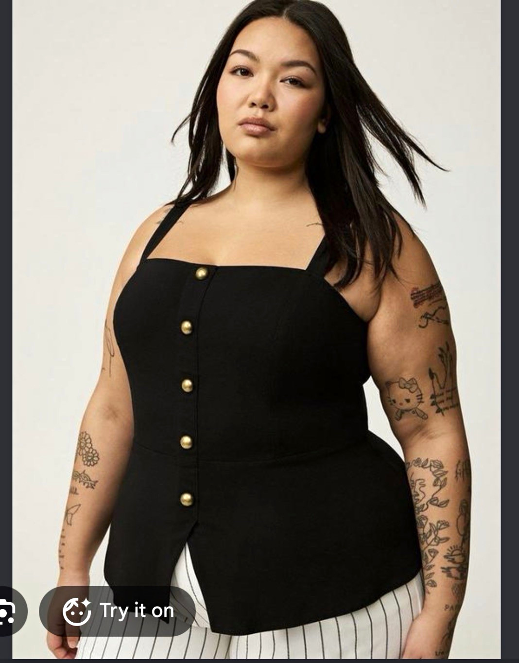 Torrid Black Button-Up Tank Top 1X Plus Woven Solid Square Neck Sleeveless Torrid Black Button-Up Tank Top 1X Plus Woven Solid Square Neck Sleeveless