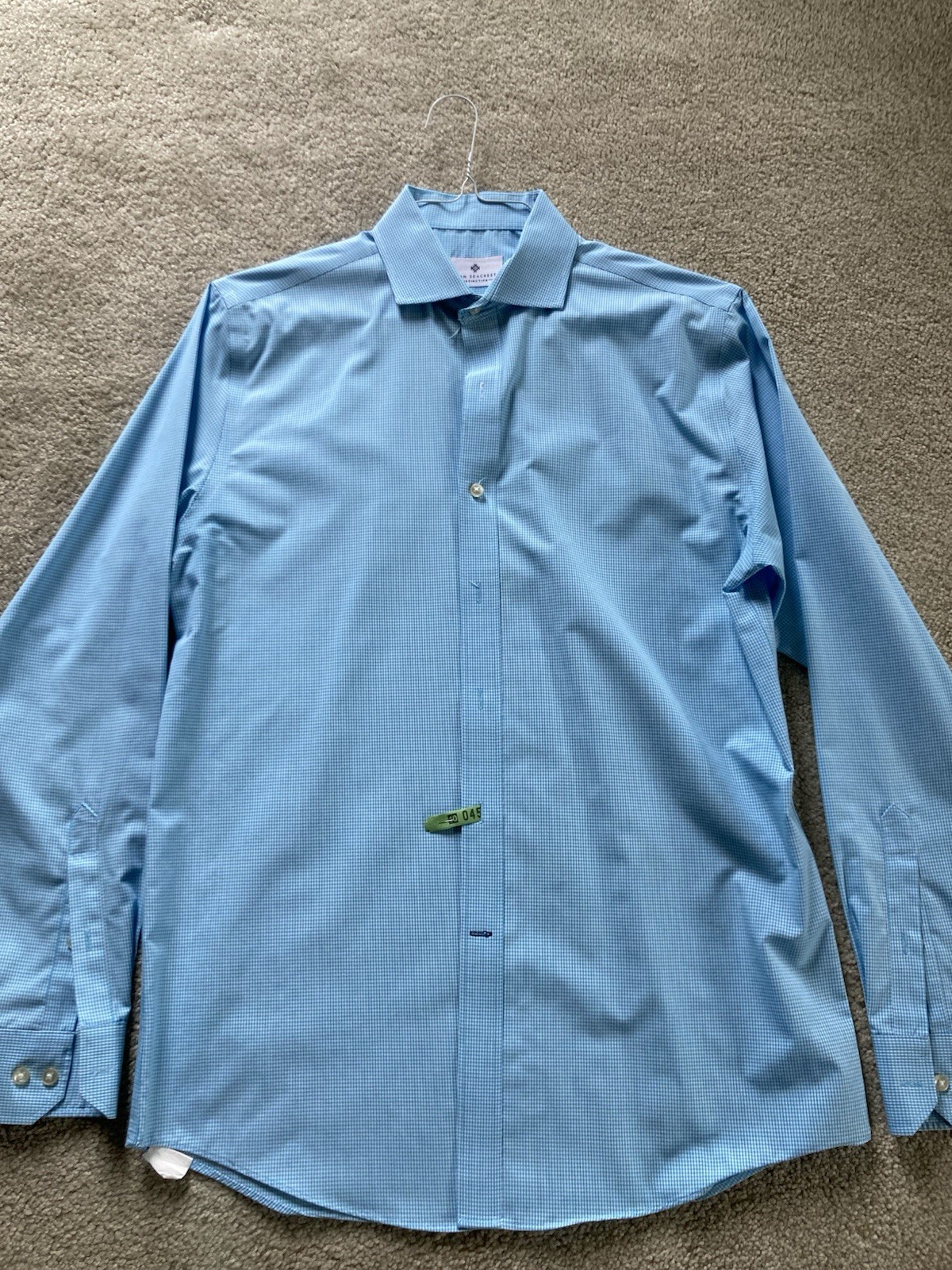 Ryan Seacrest Distinction Slim Non-Iron Dress Shirt Blue/White Check 15.5 34/35 Ryan Seacrest Distinction Slim Non-Iron Dress Shirt Blue/White Check 15.5 34/35