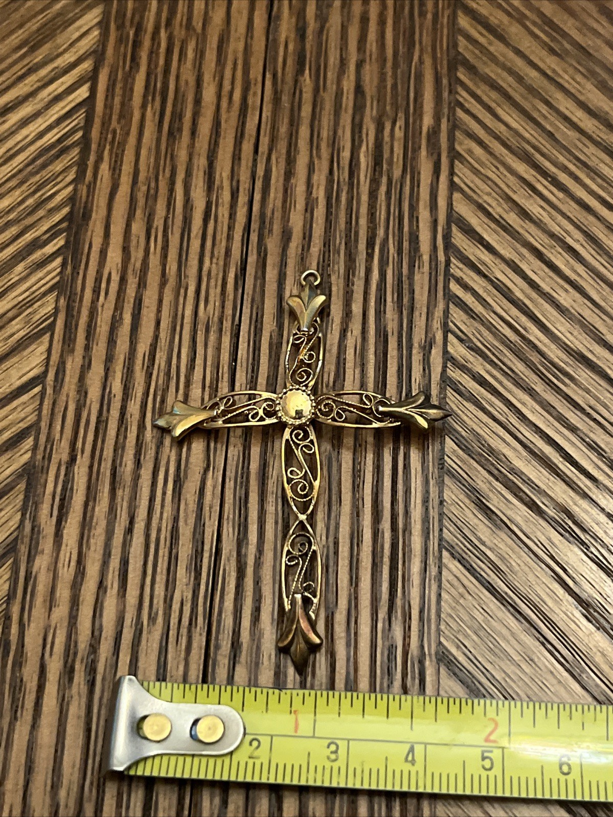Vintage Baroque Open Work Possibly Gold Filled Christian Cross Pendant Vintage Baroque Open Work Possibly Gold Filled Christian Cross Pendant