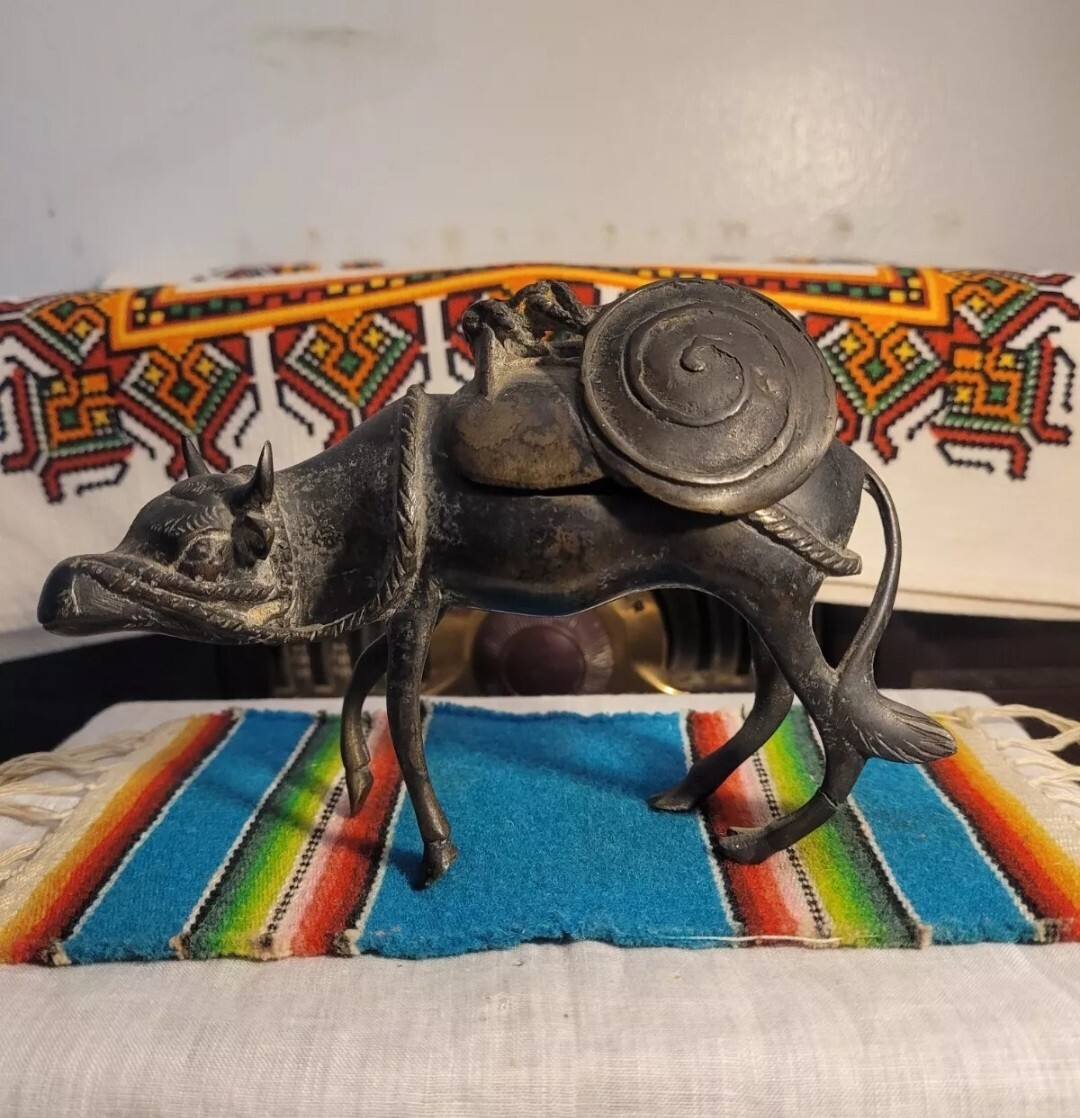 Antique Chinese Bronze Buffalo Incense Burner