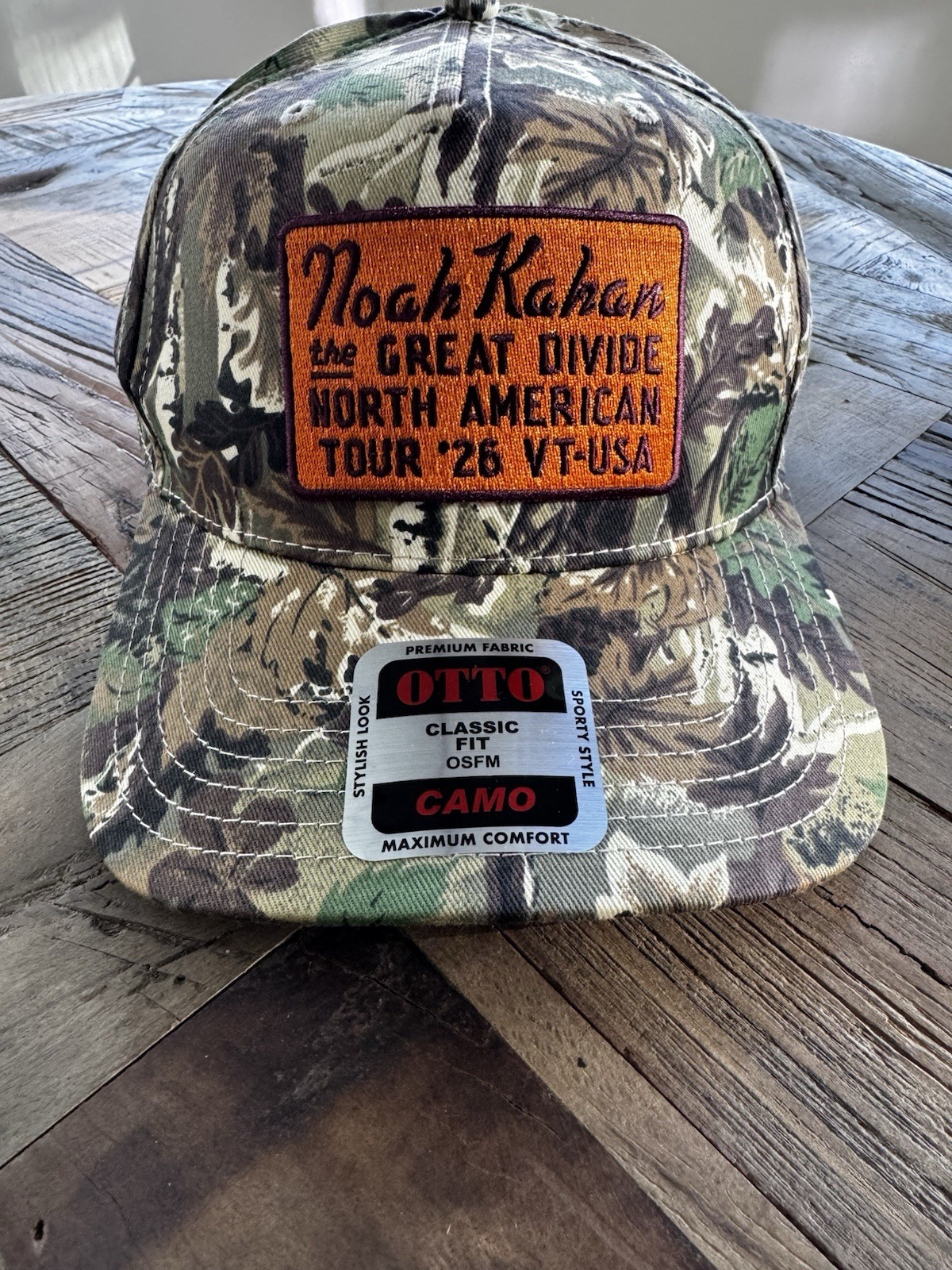 Noah Kahan The Great Divide North American Tour '26 VT-USA Camo Hat