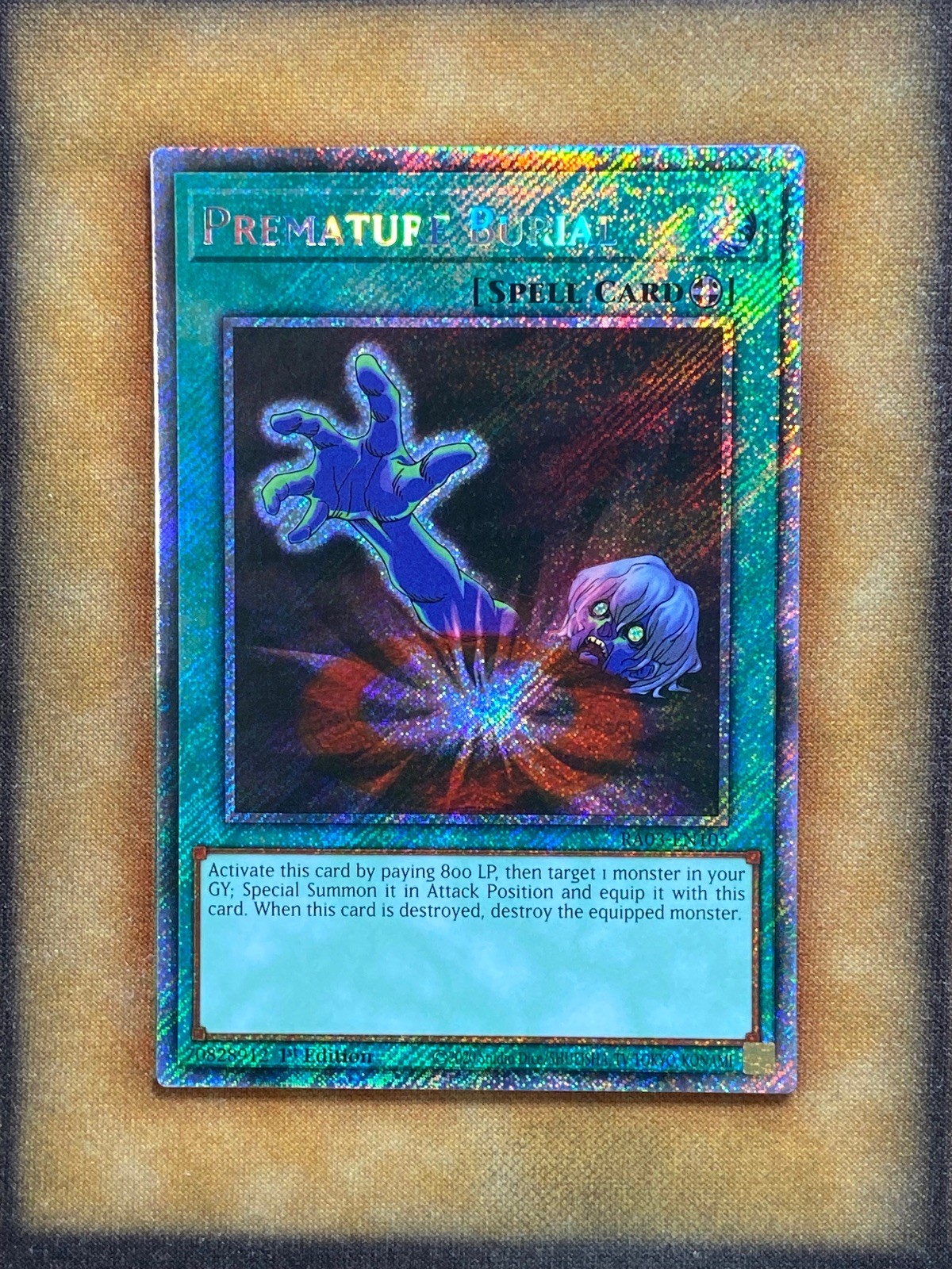 Yugioh Premature Burial RA03-EN103 Platinum Secret Rare 1st Ed NM