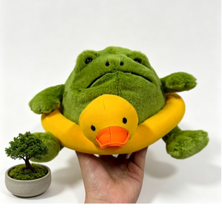 Jellycat Retired Ricky Rain Frog with Rubber Ring Duck - Brand New With Tags US