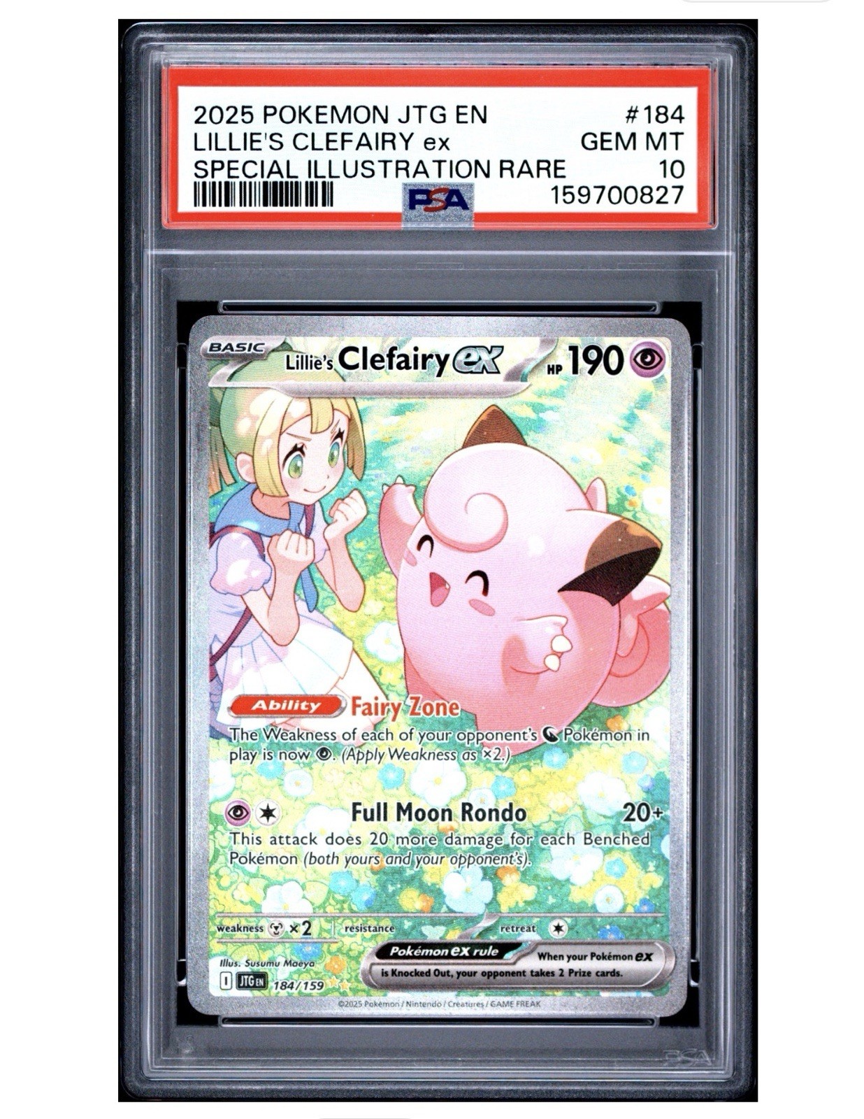 Pokemon 2025 Lillie's Clefairy ex 184/159 SIR Journey Together GEM MINT PSA 10 Pokemon 2025 Lillie's Clefairy ex 184/159 SIR Journey Together GEM MINT PSA 10
