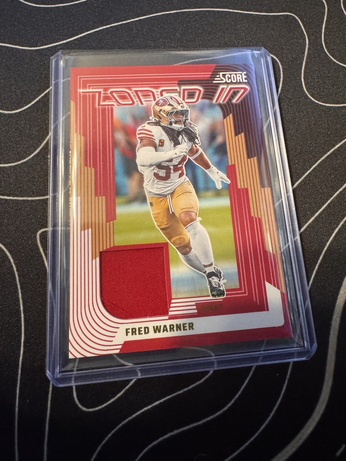 Fred Warner - 2025 Score Zoned In Jersey #ZON-FWR 49ers Patch Relic