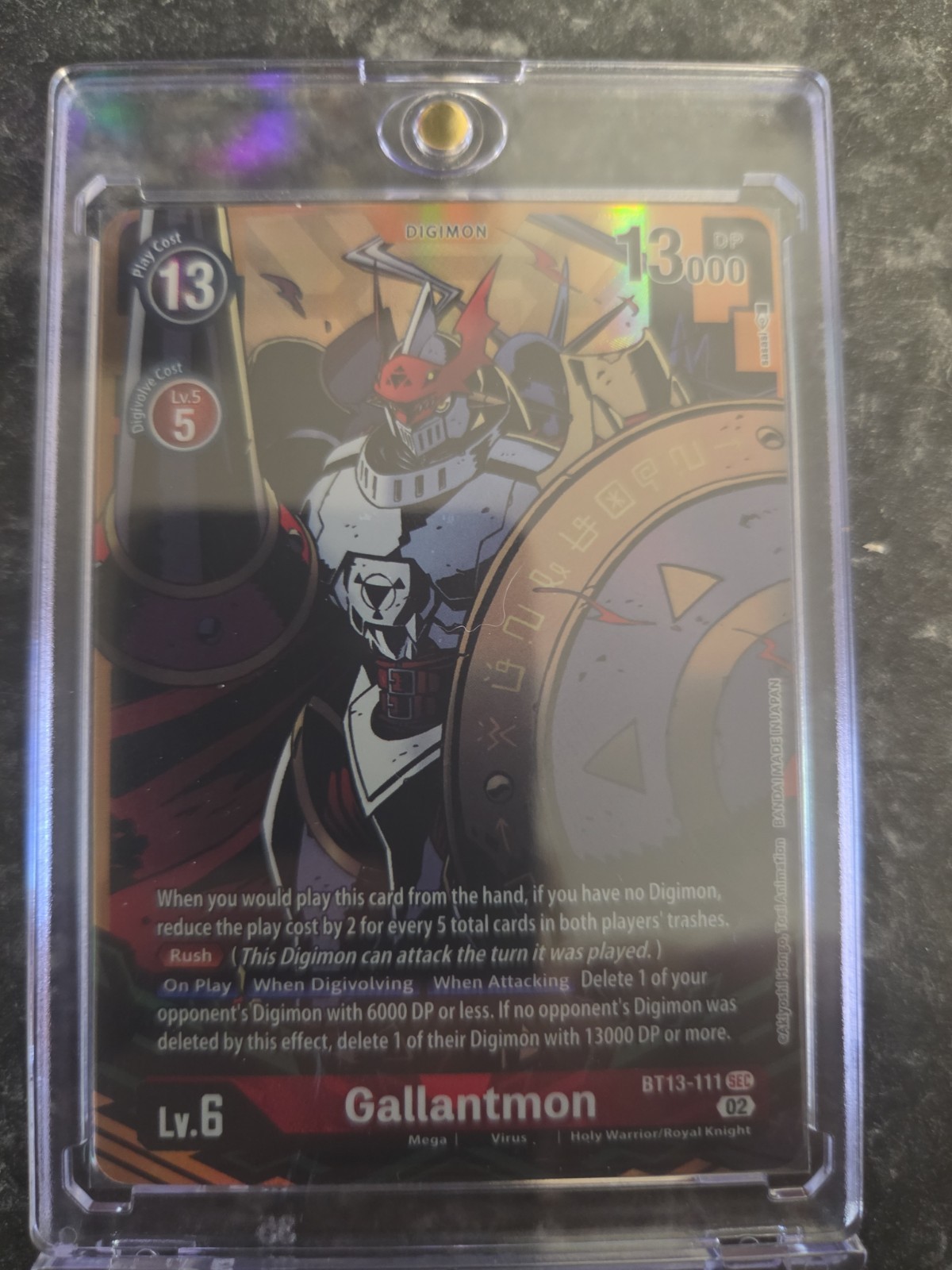 2023 Digimon Gallantmon ALT ART SECRET RARE BT13-111 SEC - Versus Royal Knights