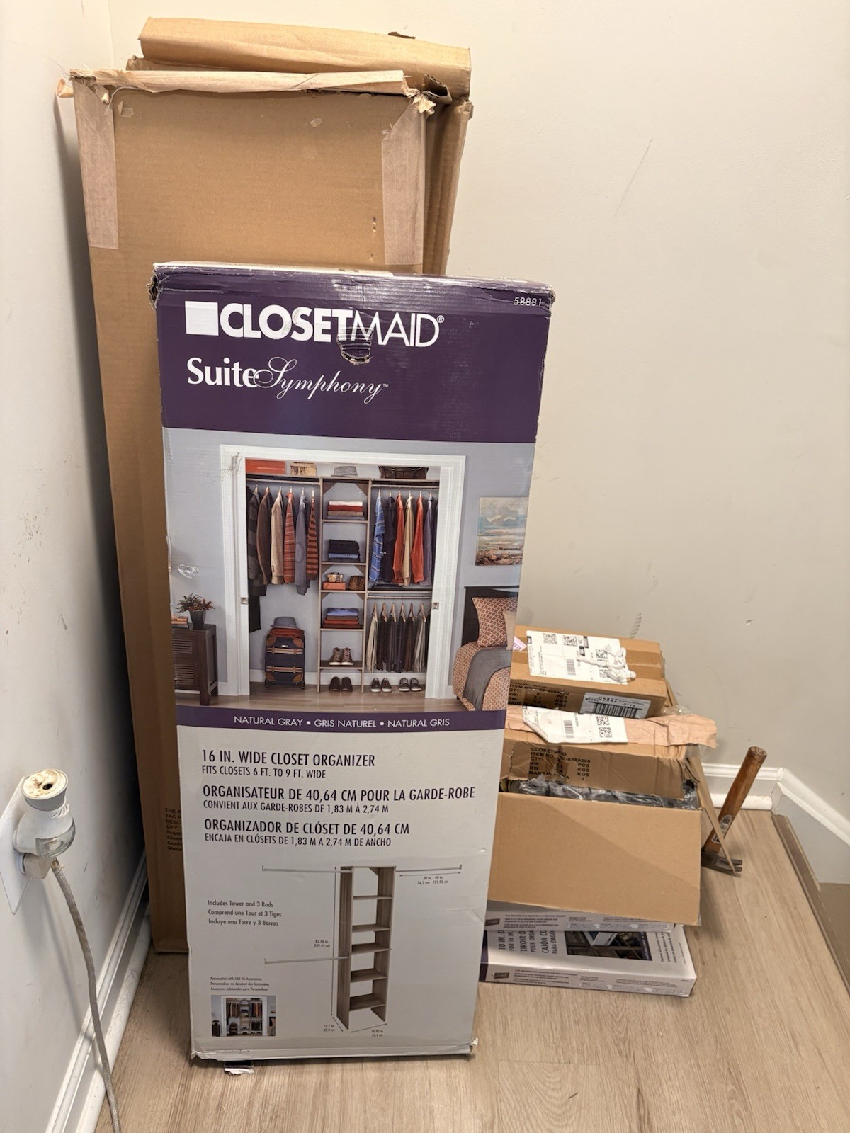 Closet Maid Closet Organizer Comes with Extra Parts and Accessories