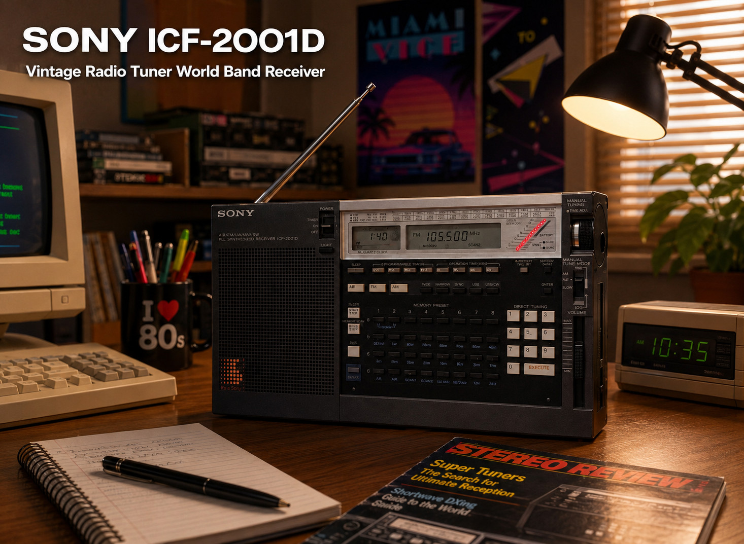 SONY ICF-2001D 🌈RaRe🌈 Vintage Radio Tuner World Band Receiver