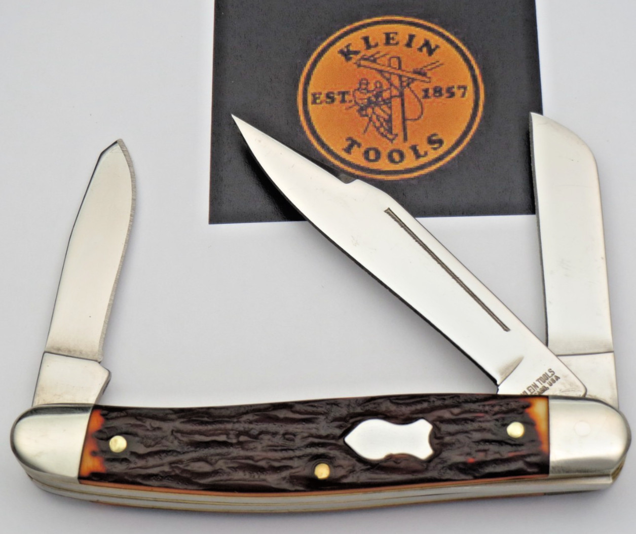 Vintage 1980’s KLEIN TOOLS by Utica Large Stock Knife - Delrin Handles Stainless