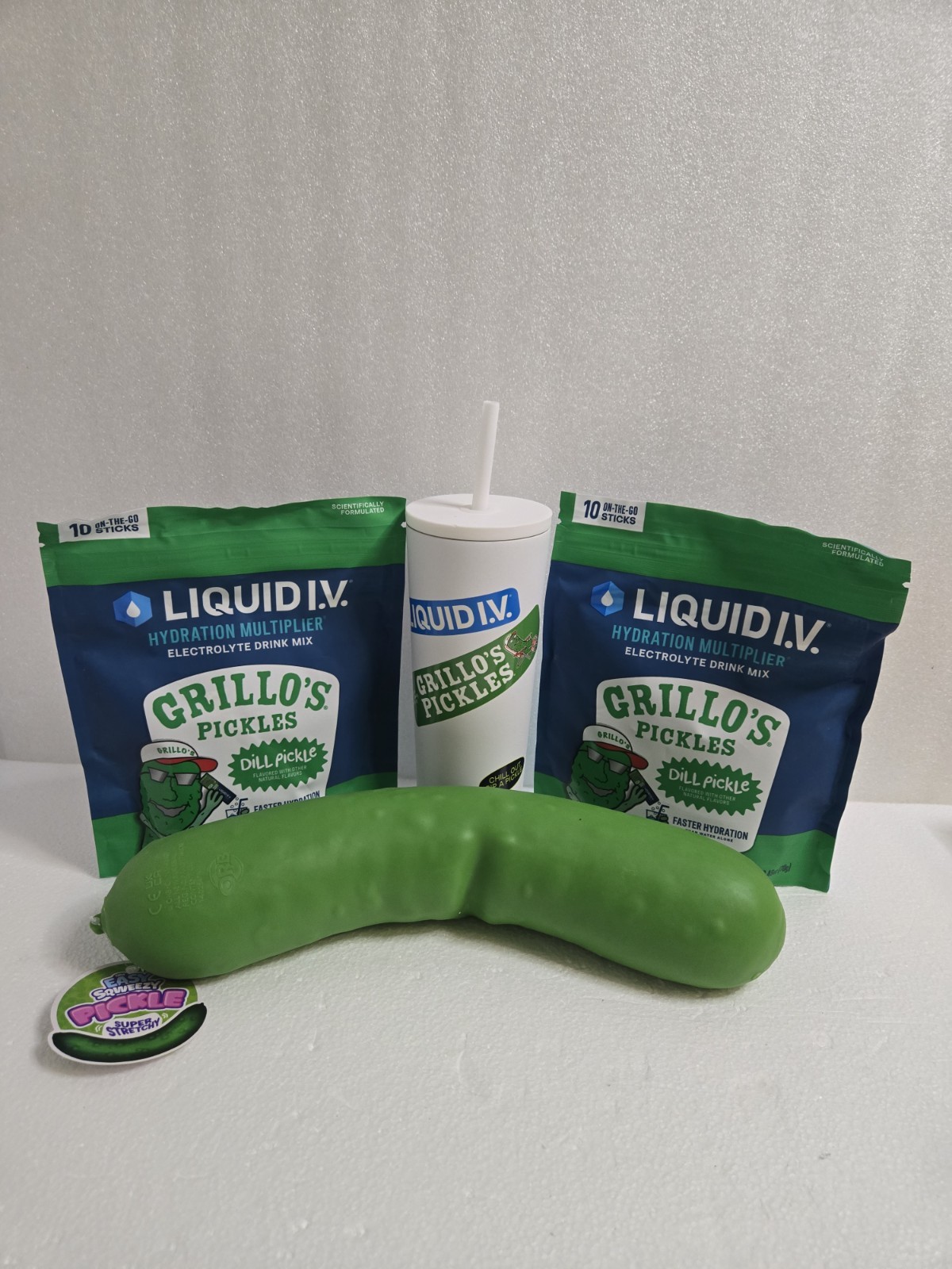 Grillo’s Pickles Hydration Liquid IV (20-servings) +Tumbler & Big pickle squish Grillo’s Pickles Hydration Liquid IV (20-servings) +Tumbler & Big pickle squish