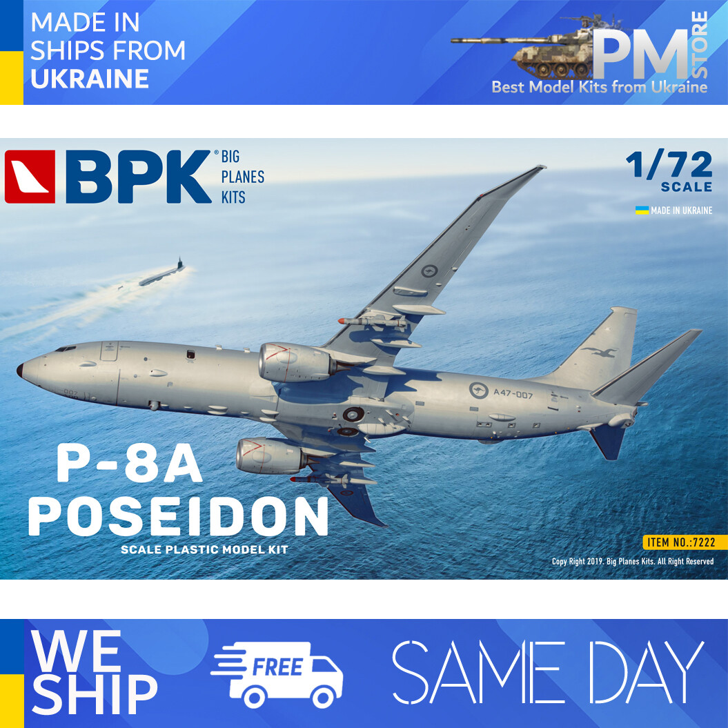 BPK 7222 - 1/72 Poseidon P-8A US reconnaissance patrol aircraft scale model kit