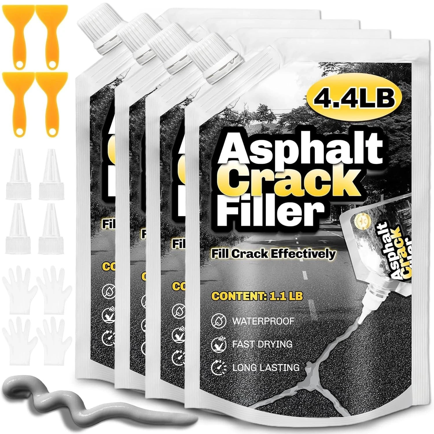 Concrete Crack Filler, 4.4LB Cement Crack Filler, Magic Crack Filler for Concret Concrete Crack Filler, 4.4LB Cement Crack Filler, Magic Crack Filler for Concret