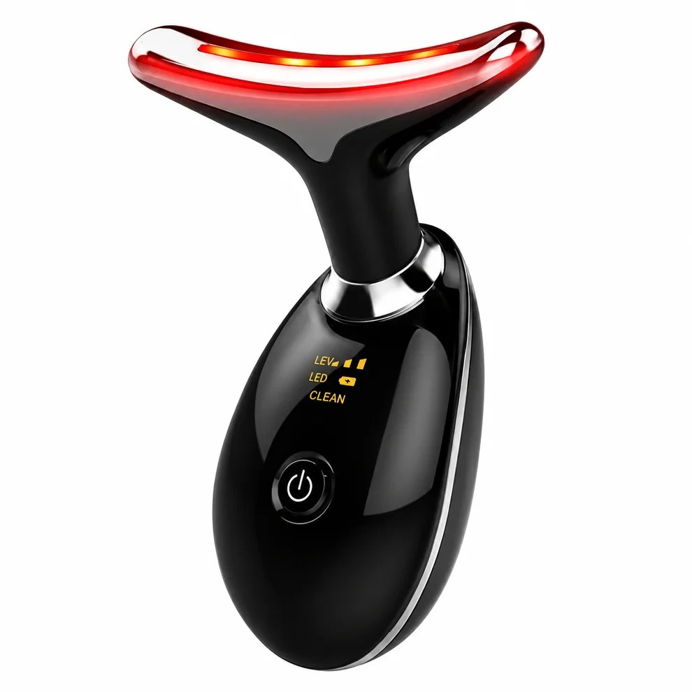 Deplux Facial Neck Massager for Skin Care at Home -7 in 1 Glossy Black NEW 2026
