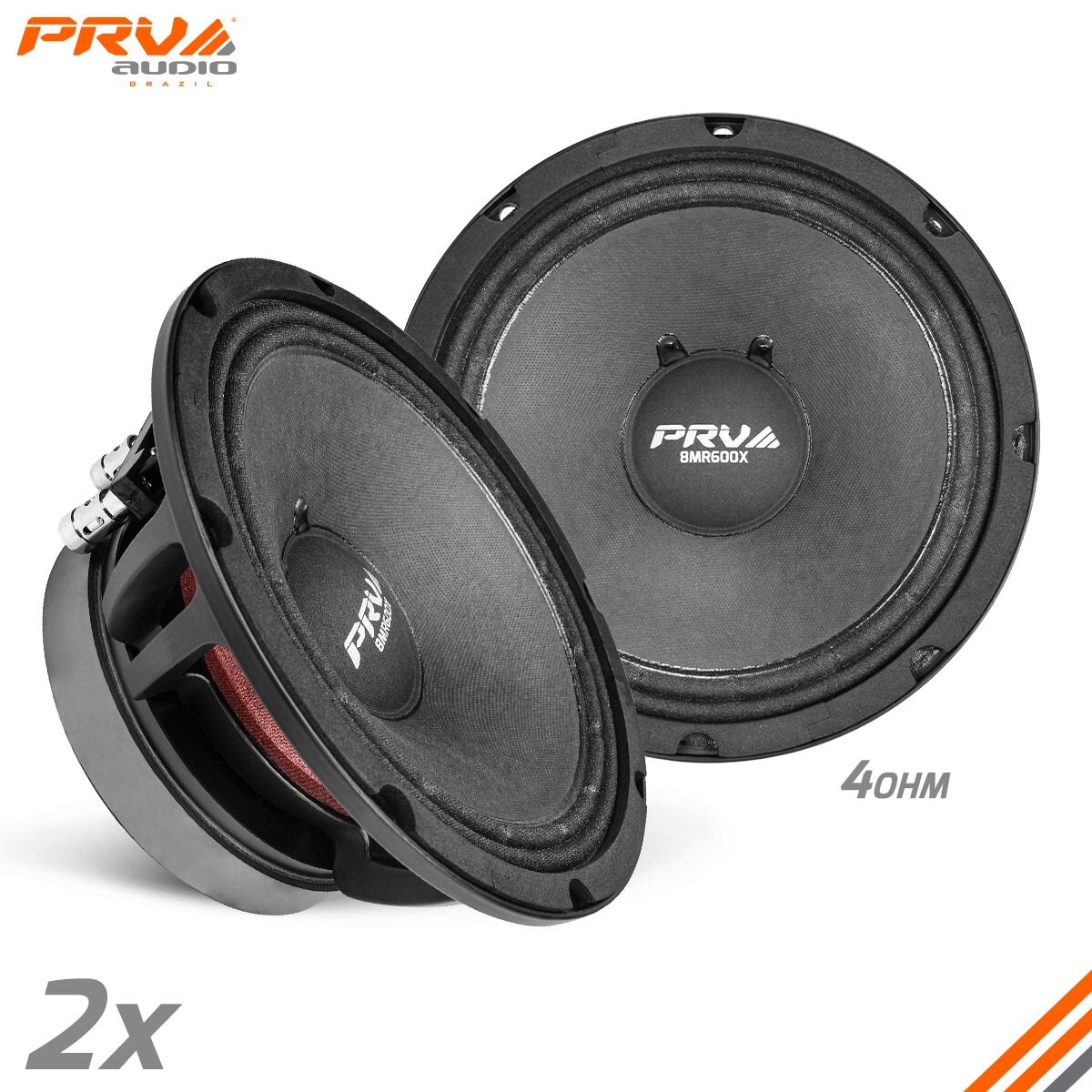 2x PRV Audio 8MR600X-4 Car Audio Midrange 8
