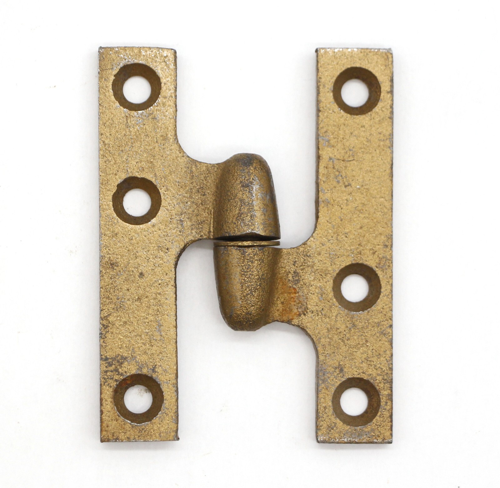 Vintage 3 x 2.25 Rixson Brushed Brass Steel Right Hand Olive Cabinet Hinge