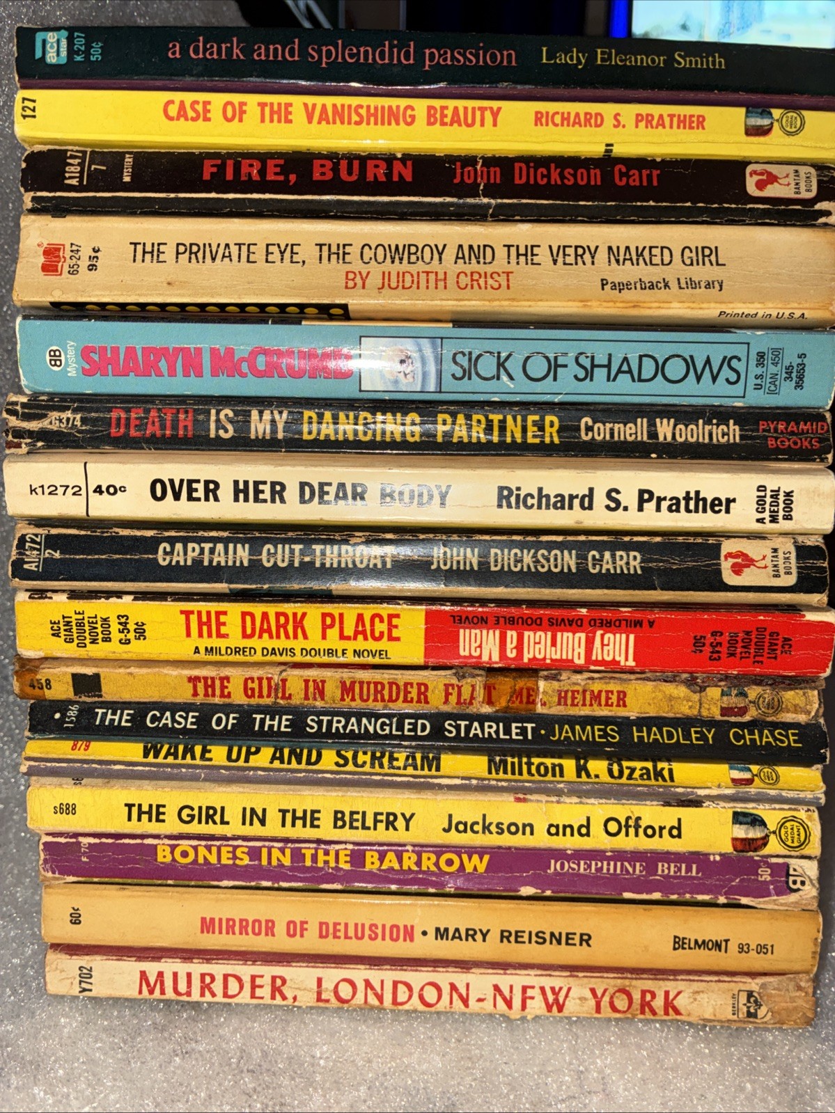 Books 16 Carr Detective Mystery Vintage paperbacks Murder Cover Art Books Books 16 Carr Detective Mystery Vintage paperbacks Murder Cover Art Books