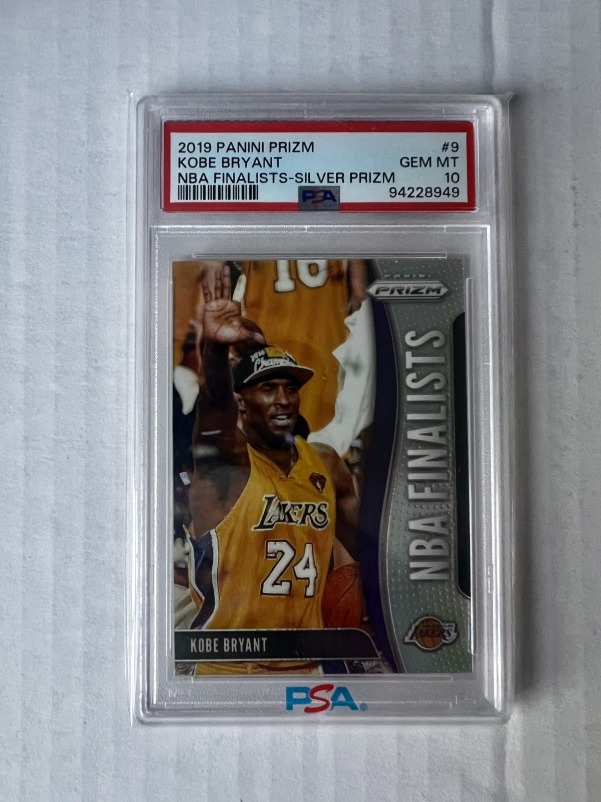 2019-20 Panini Prizm Kobe Bryant NBA Finalists Silver Prizm #9 PSA 10 Lakers 2019-20 Panini Prizm Kobe Bryant NBA Finalists Silver Prizm #9 PSA 10 Lakers