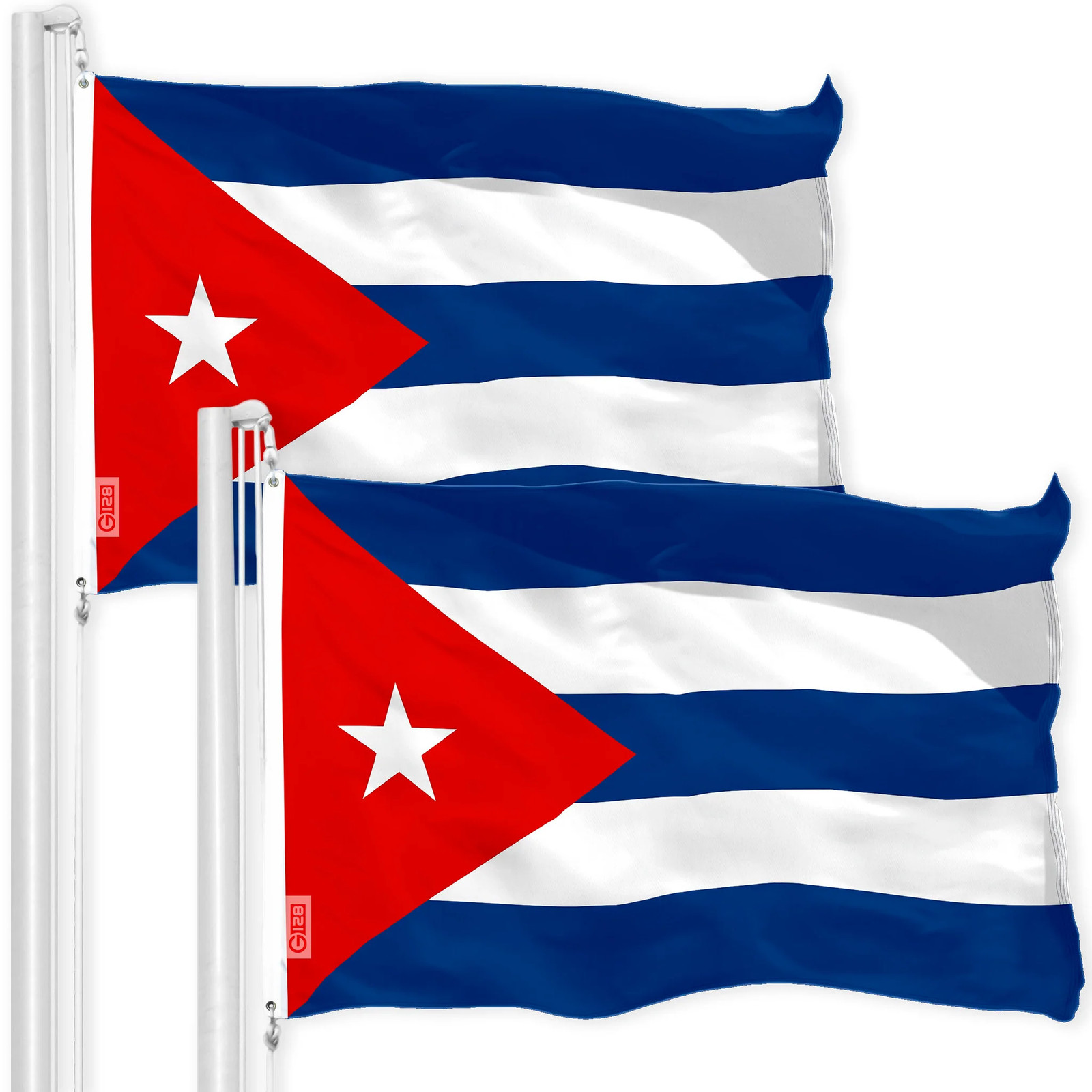 G128 2 Pack Cuba Flag 3x5 Ft 150D Polyester Indoor Outdoor Brass Grommets