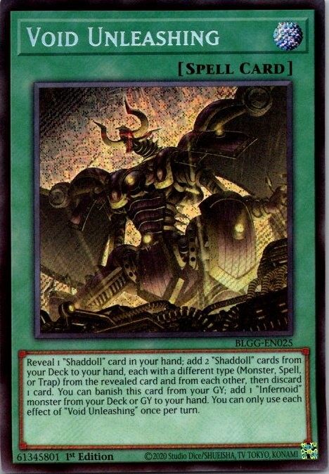 Yugioh -Void Unleashing BLGG-EN025 Battles of Legend: Glorious Gallery Yugioh -Void Unleashing BLGG-EN025 Battles of Legend: Glorious Gallery