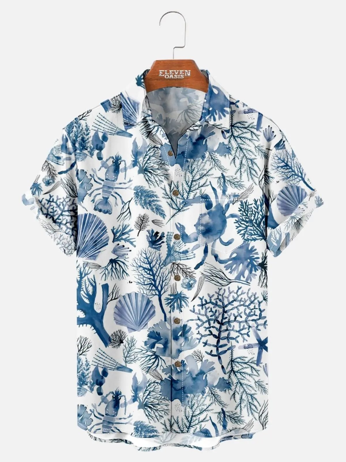 Tall Ocean Reef Marine Life Mens Hawaiian Short Sleeve Shirt Summer Go DUTY PAID Tall Ocean Reef Marine Life Mens Hawaiian Short Sleeve Shirt Summer Go DUTY PAID