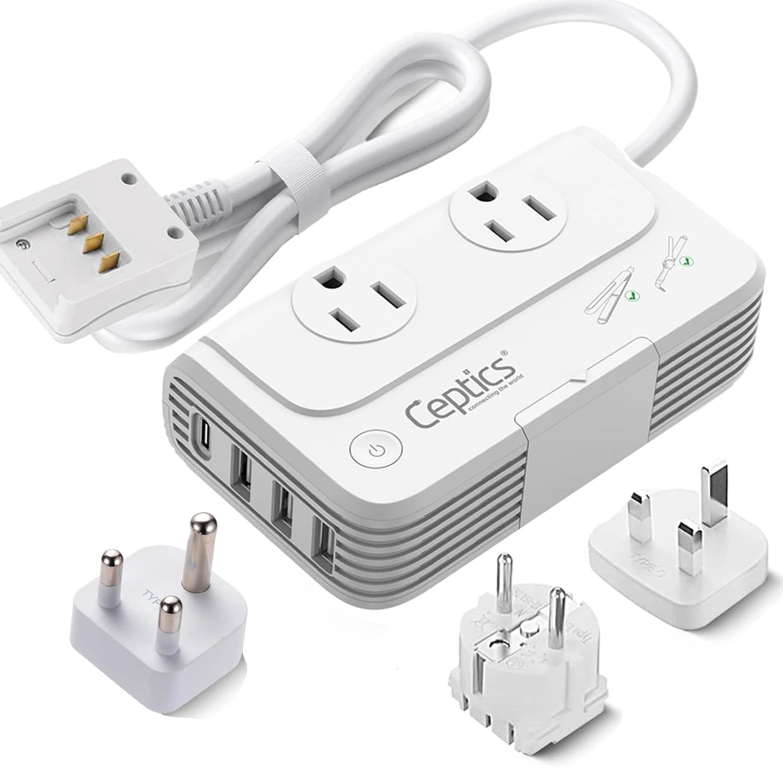 Ceptics South Africa Voltage Converter - 200W Convert 220V to 110V for Devices L