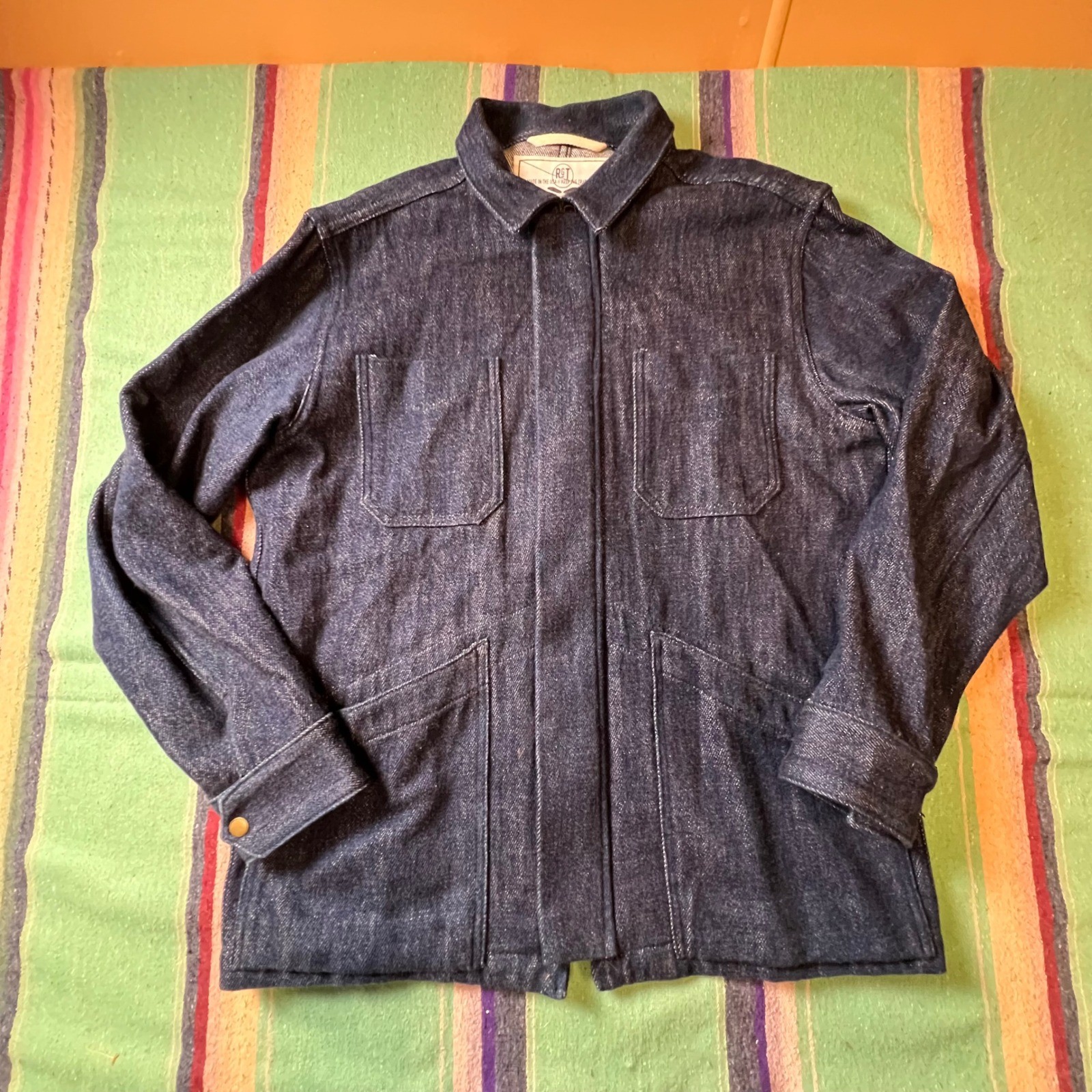 Rogue Territory Supply Jacket Mens L Blue Denim Chore Coat Made in USA RGT