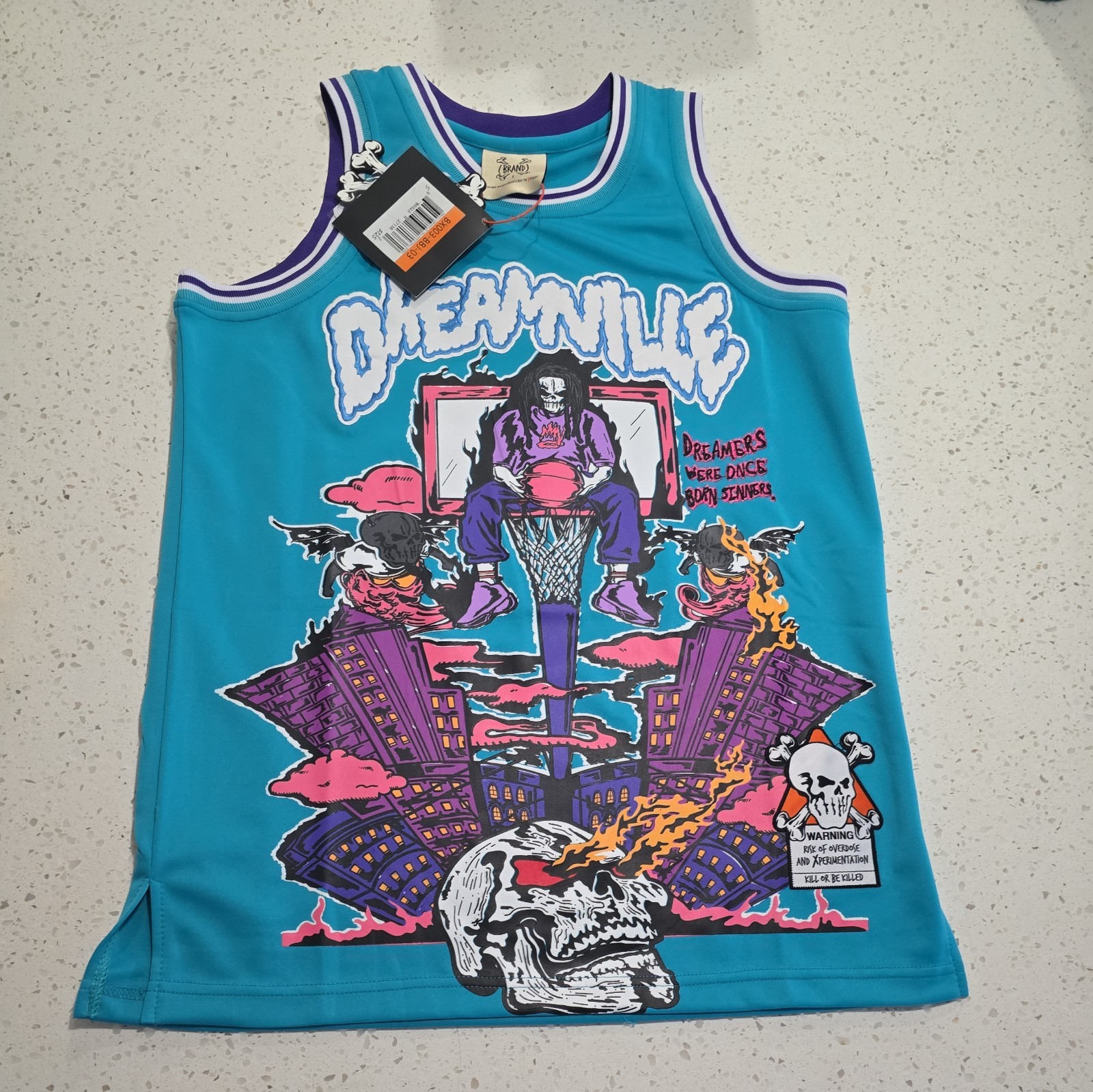 New BRAND X Dreamville Basketball Jersey #15 J. Cole Rapper Aqua Size Men S New BRAND X Dreamville Basketball Jersey #15 J. Cole Rapper Aqua Size Men S
