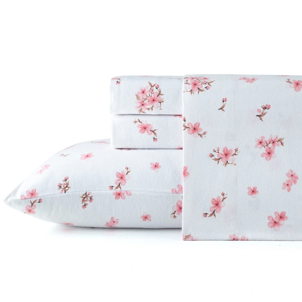Pointehaven 180 GSM Brushed Cotton Fashion Printed Flannel California King  Set