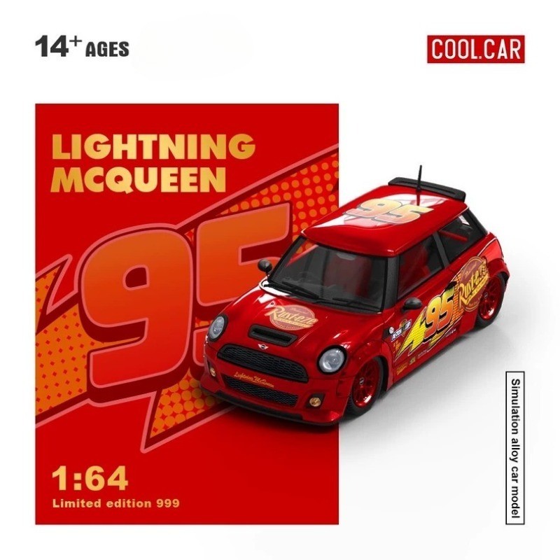 COOLCAR 1/64 MINICOOPER S Lightning McQueen Custom 95 Livery Limited 999 Diecast