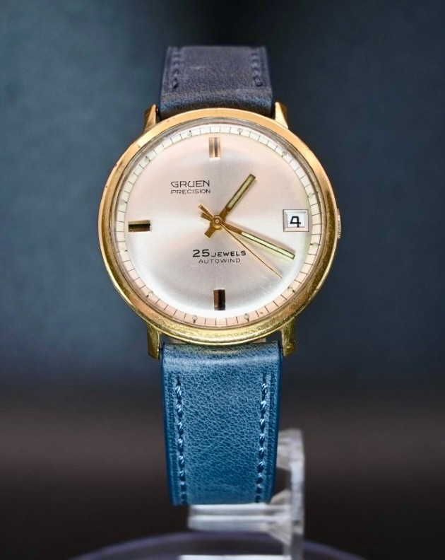 1960s Gruen Precision Autowind Automatic men’s Watch-35mm-New Leather Strap 1960s Gruen Precision Autowind Automatic men’s Watch-35mm-New Leather Strap
