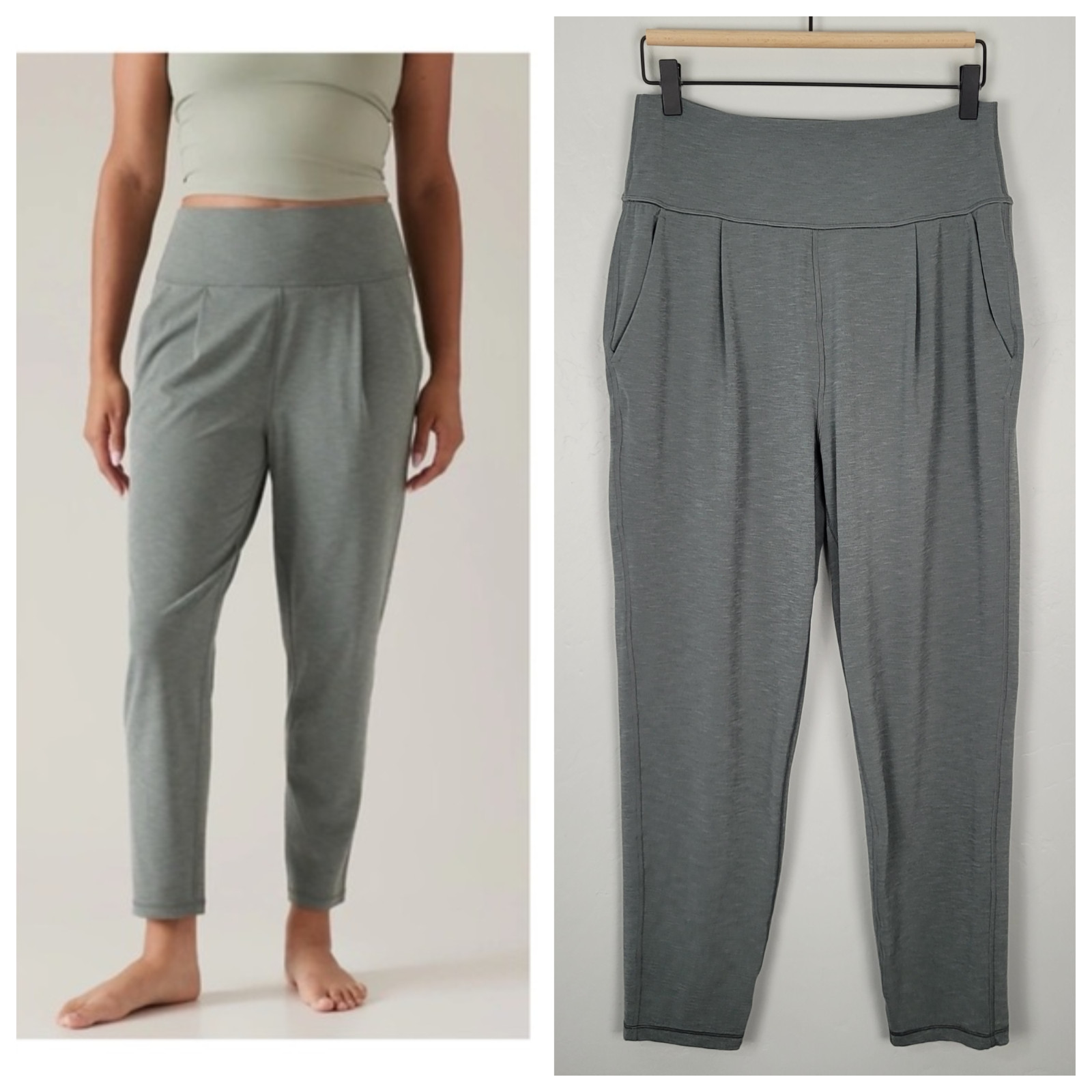 Athleta Size S Elation Pant Ankle Pull On Heathered Green Athleta Size S Elation Pant Ankle Pull On Heathered Green