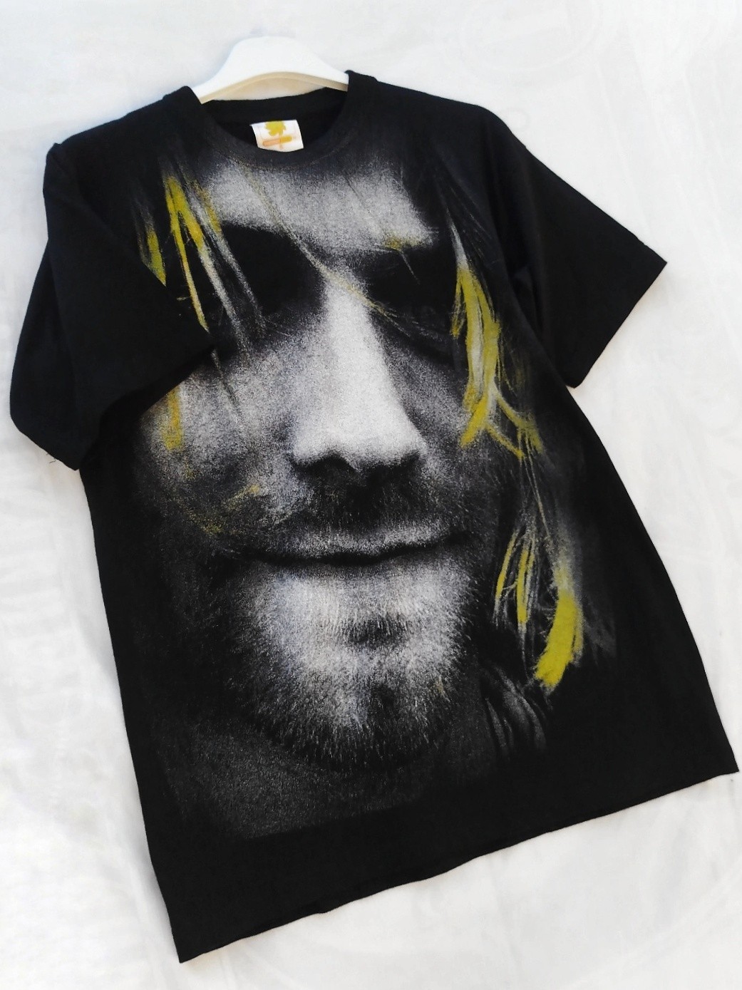Nirvana Mens Vintage 90s Black Front/Back Print Kurt Cobain T-Shirt Size S