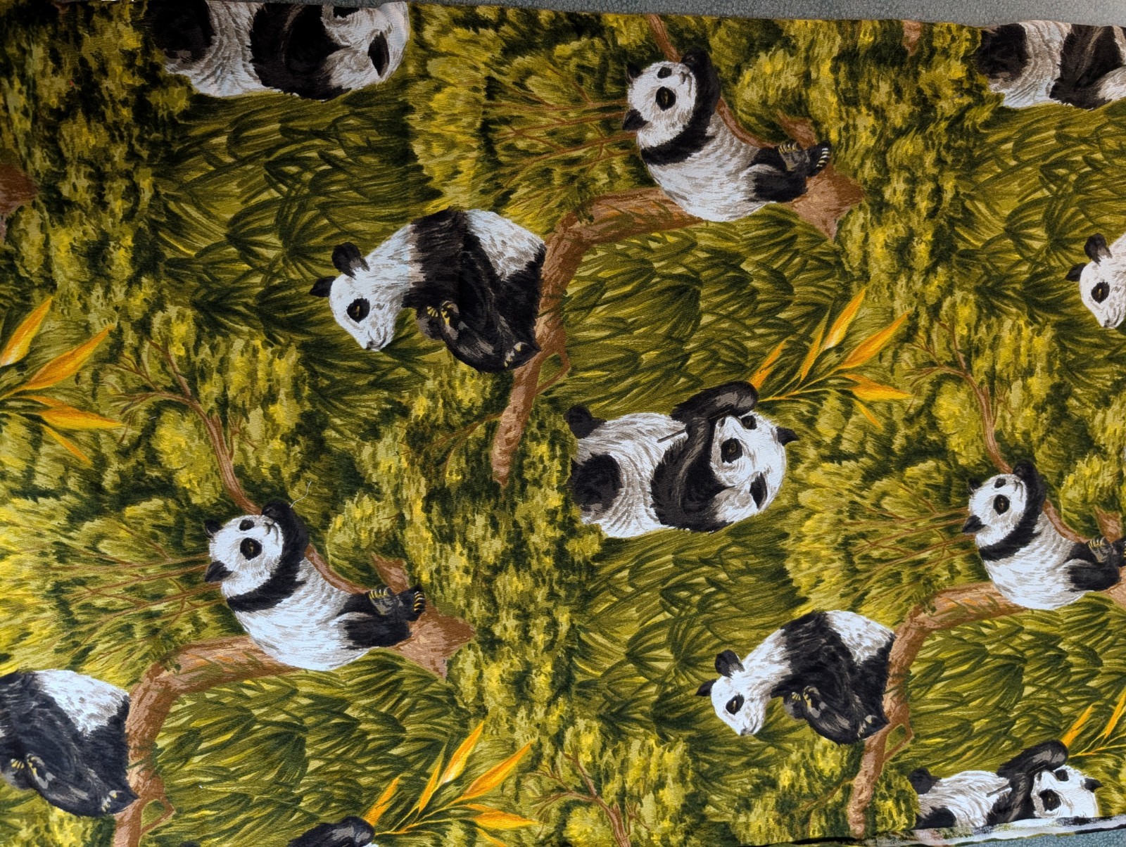Vintage 1970s Wesco Reltex Panda Barkcloth Fabric Continuous Yardage 4+ Yards Vintage 1970s Wesco Reltex Panda Barkcloth Fabric Continuous Yardage 4+ Yards