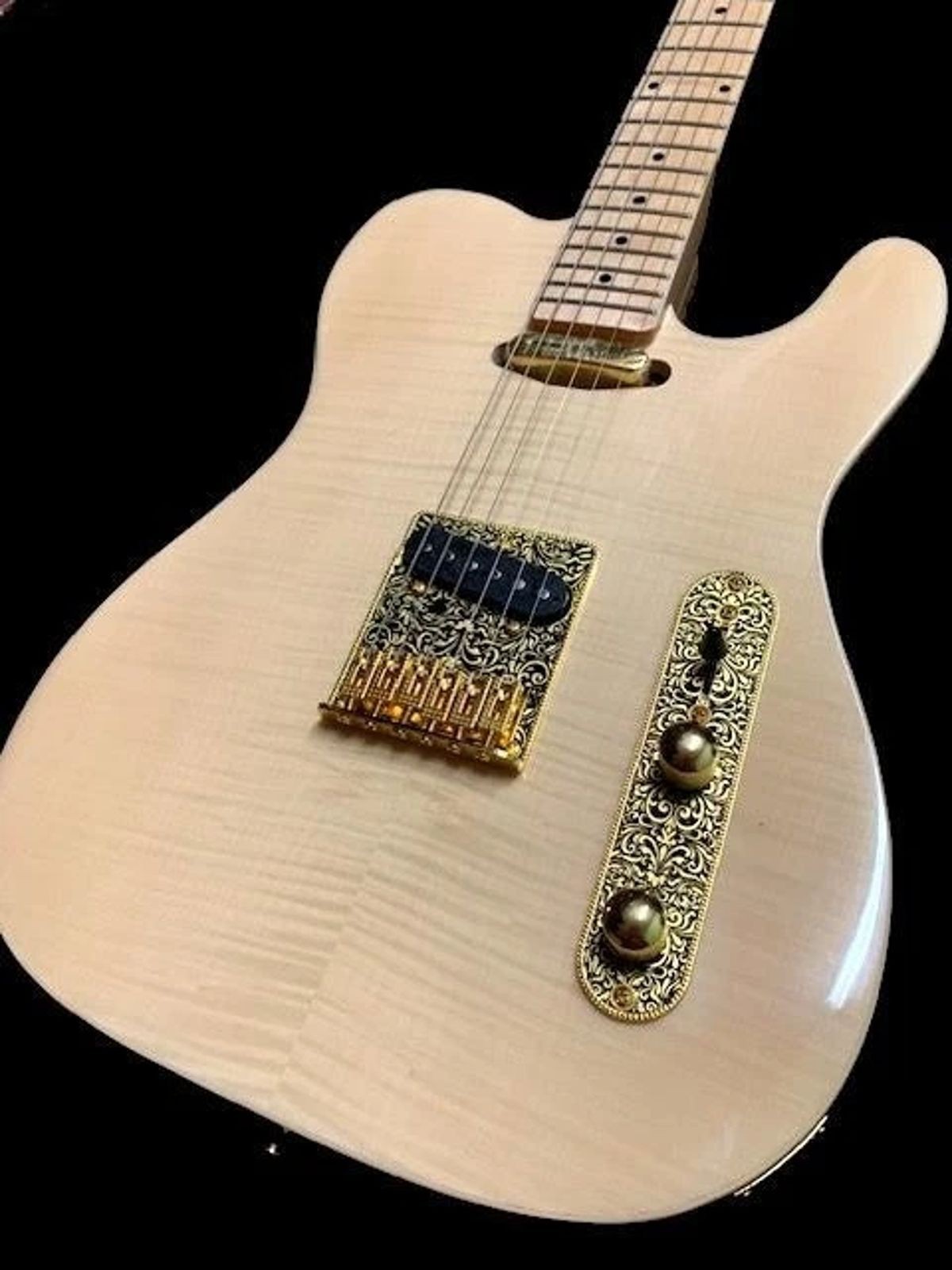 Upgraded 6 String TL-Style Electric Guitar Custom New Canadian Maple Flame Top