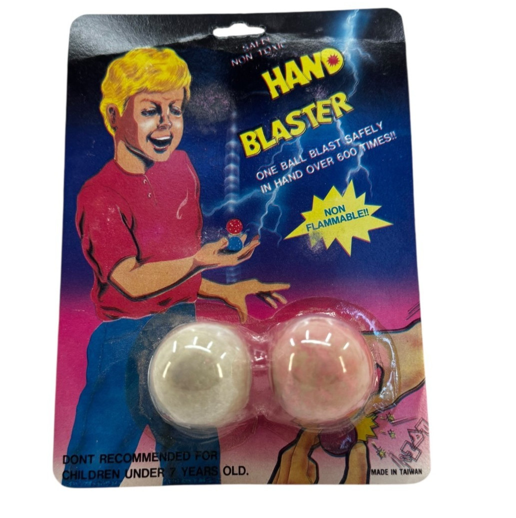 Vintage Hand Blaster Balls Spark Bang Popping Toy 80s Taiwan Sealed NOS