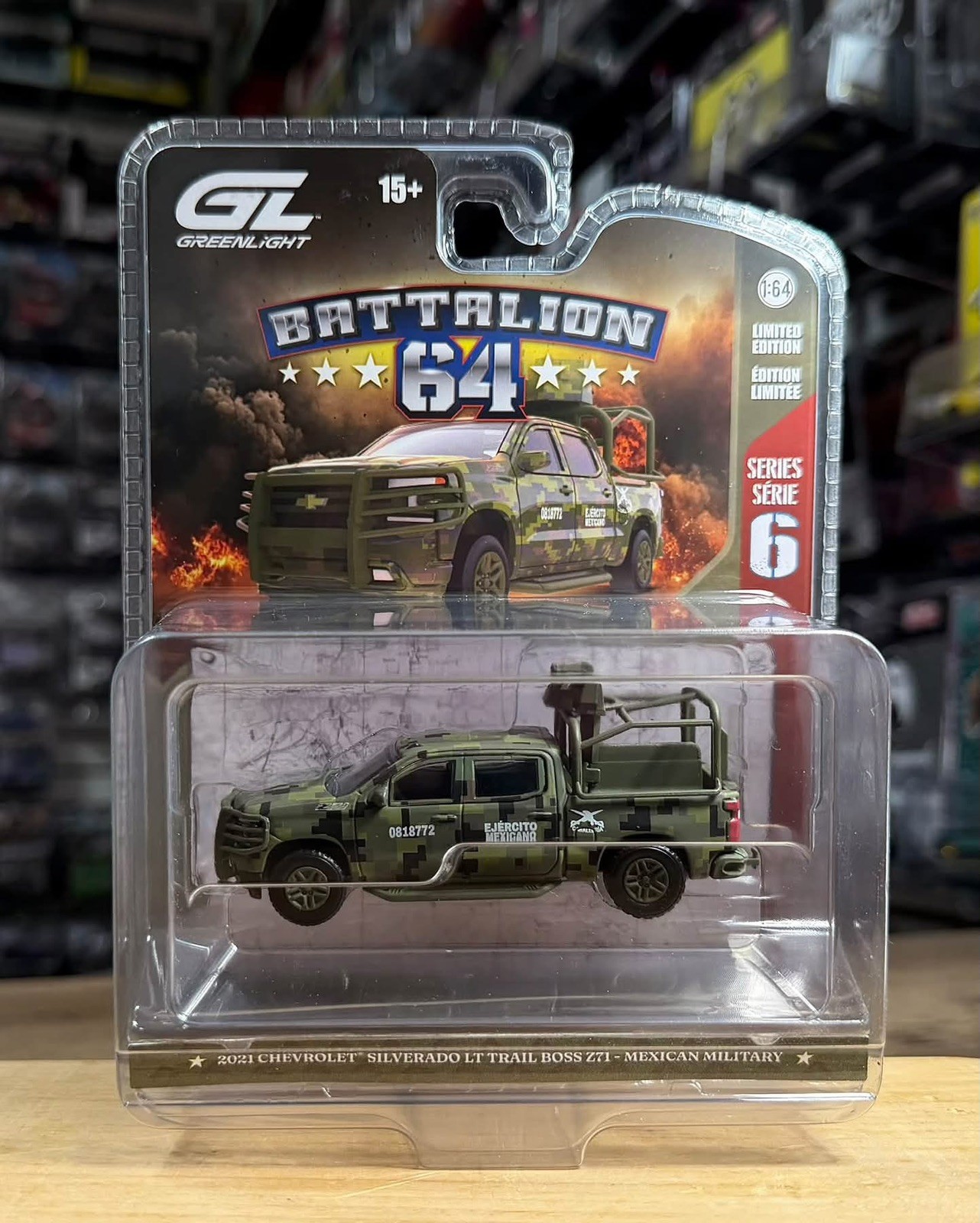 Greenlight 2021 Chevrolet Silverado ZZ1 Mexican Mllitary 1/64  EJERCITO MEXICANO
