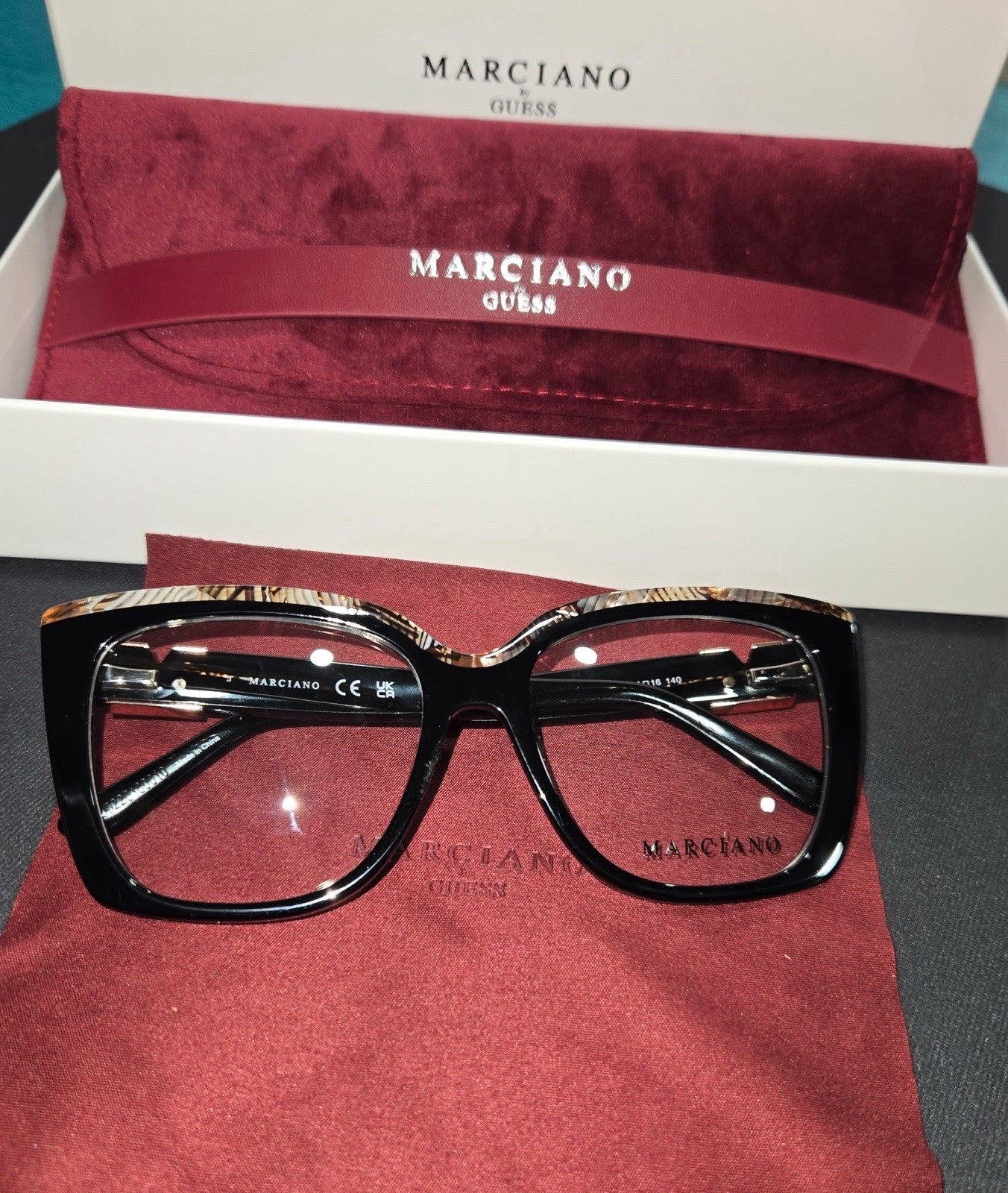 NEW Marciano by Guess GM80032 008 Black Cat Eye Eyeglasses 