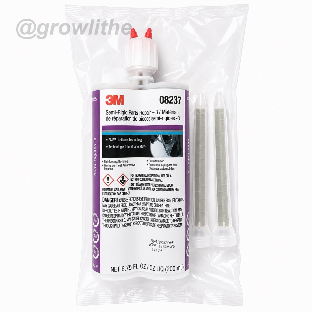 3M 3MA-8237 Automix Semi-rigid Parts Repair Adhesive 08237 Brand New Cartridge 3M 3MA-8237 Automix Semi-rigid Parts Repair Adhesive 08237 Brand New Cartridge