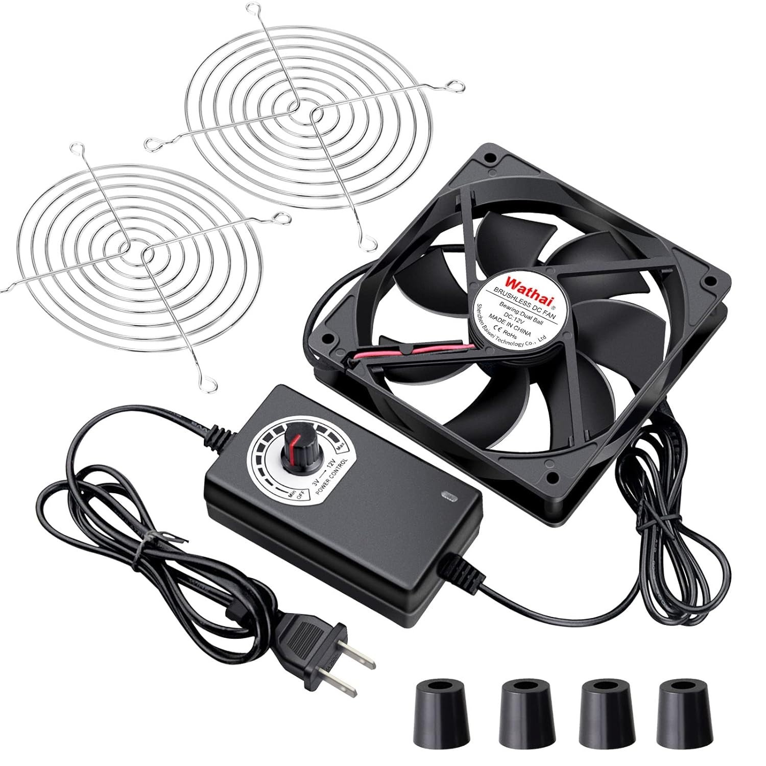 Wathai 120mm x 25mm AC Powered Computer Fan with AC Plug 110V 120V 220V 240V ... Wathai 120mm x 25mm AC Powered Computer Fan with AC Plug 110V 120V 220V 240V ...
