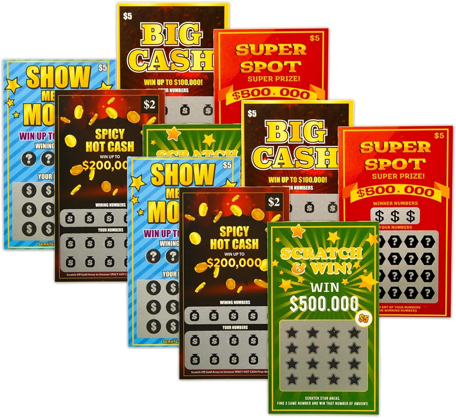 10 Fake Lottery Tickets and Scratch off Cards That Look - Winning $500K - $200K 10 Fake Lottery Tickets and Scratch off Cards That Look - Winning $500K - $200K
