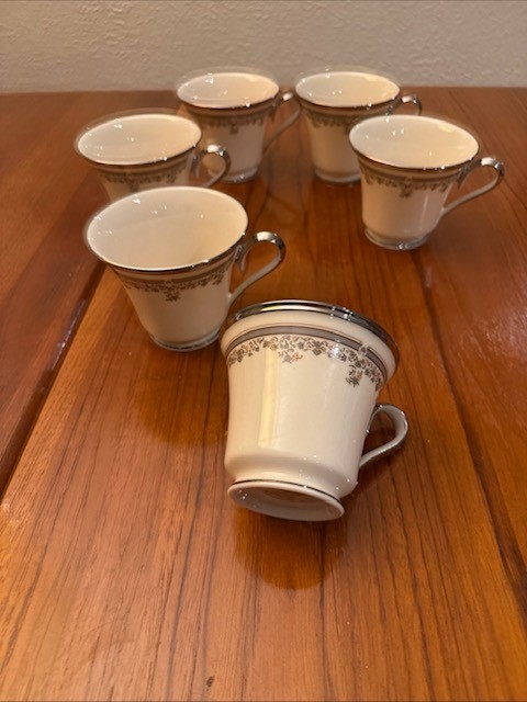 (6) LENOX Lace Point China Cups (6) LENOX Lace Point China Cups